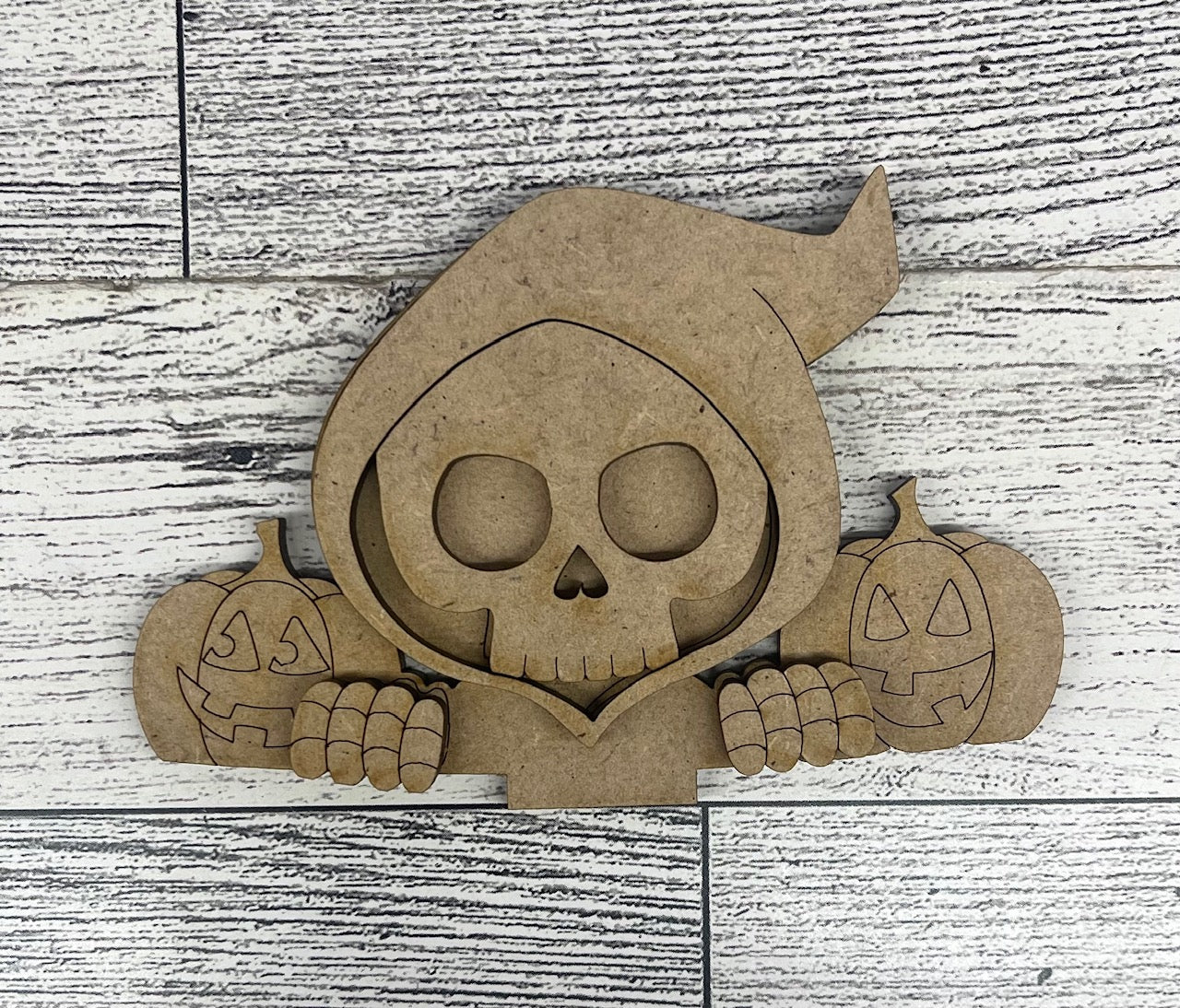 Halloween Grim Reaper Basket Inserts - unpainted wood cutouts, ready for you to paint