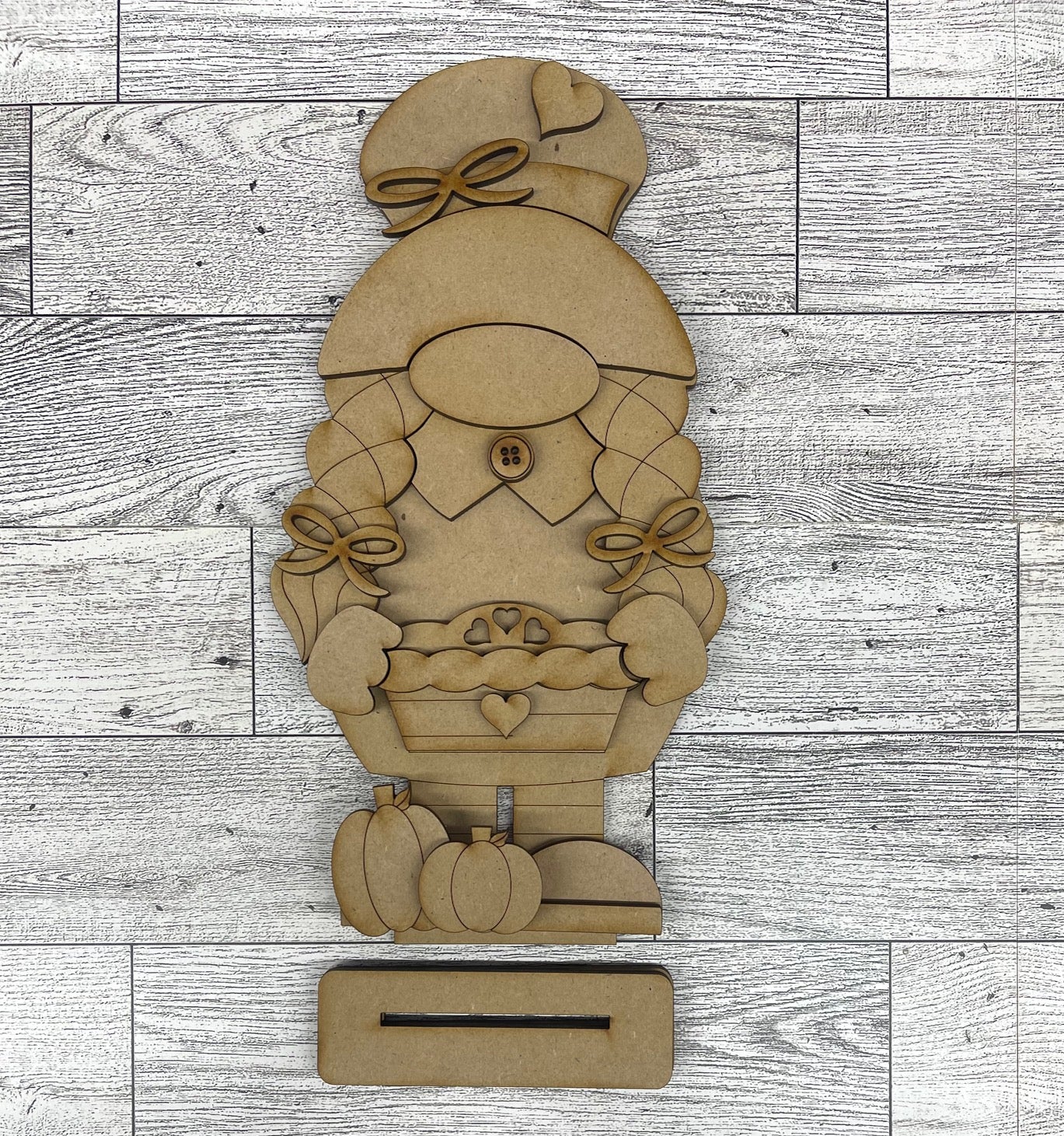 Pilgrim Boy or Girl Gnome cutout, unpainted wooden cutout - ready for you to paint