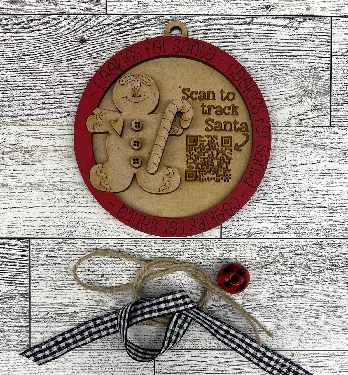 Gingerbread Man Scan to Track Santa Ornaments partially painted cutouts