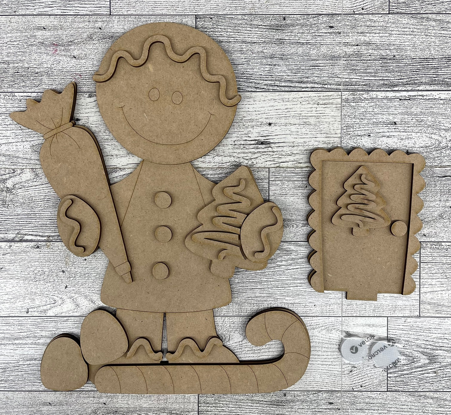 Gingerbread 2026 Birdhouse Insert - unpainted cutouts, ready to paint