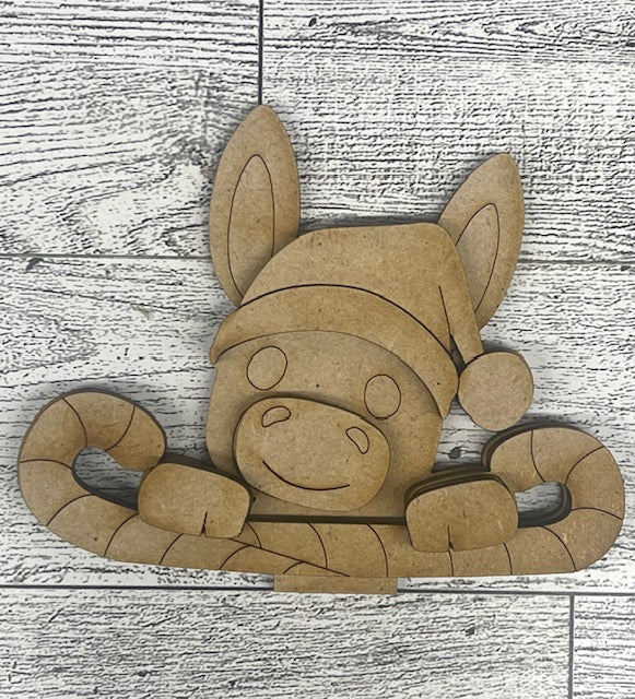 Christmas Donkey Basket Inserts - unpainted wood cutouts, ready for you to paint