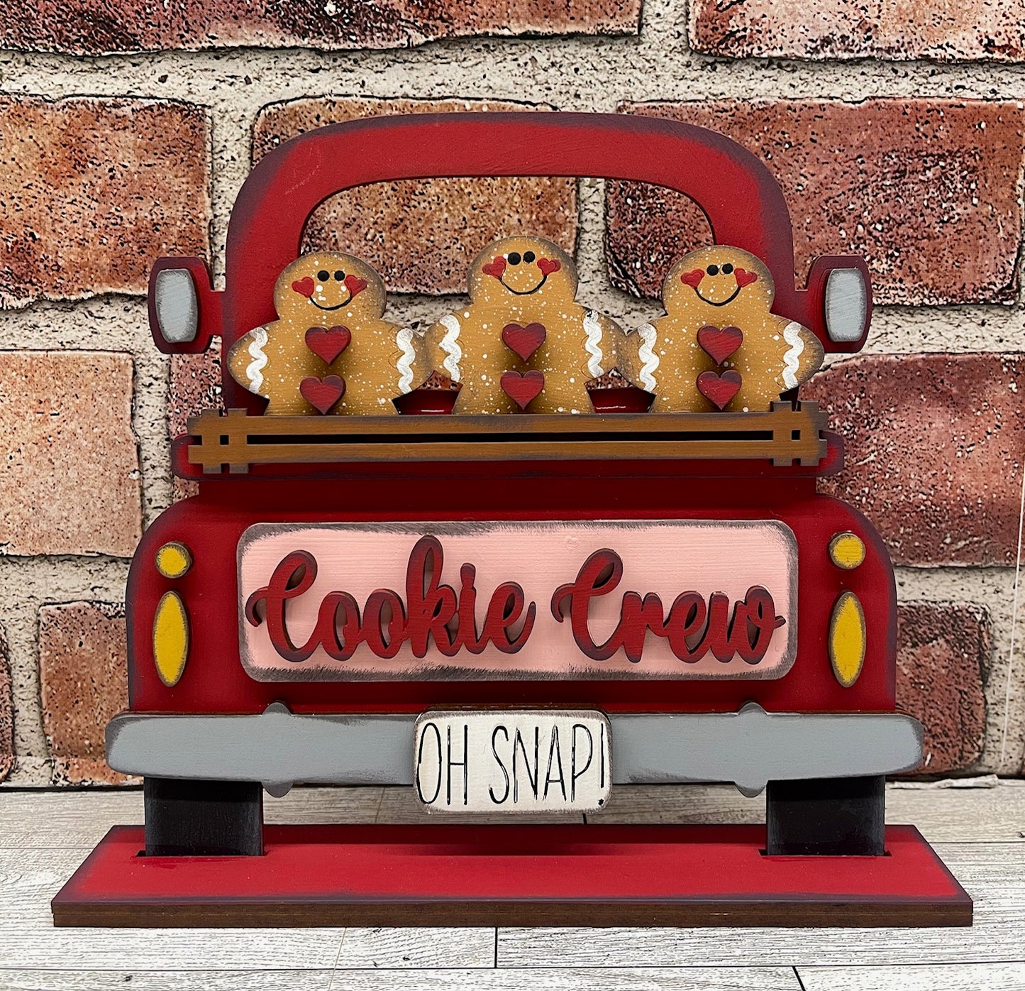 Painted - Gingerbread Christmas Truck Stander