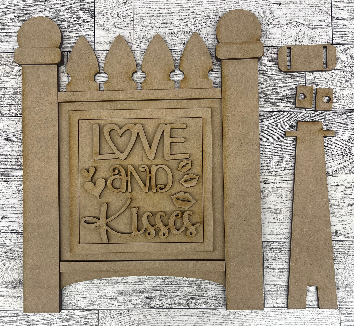 Fence for one leaning ladder cutout - unpainted wooden cutouts, ready for you to paint