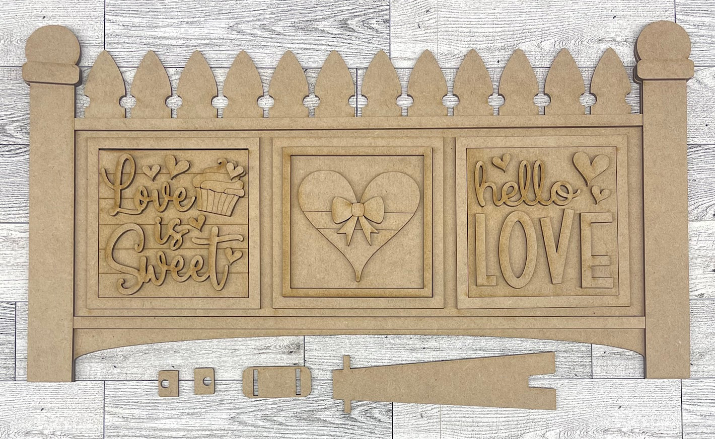 Fence only for leaning ladder cutouts - unpainted wooden cutouts, ready for you to paint