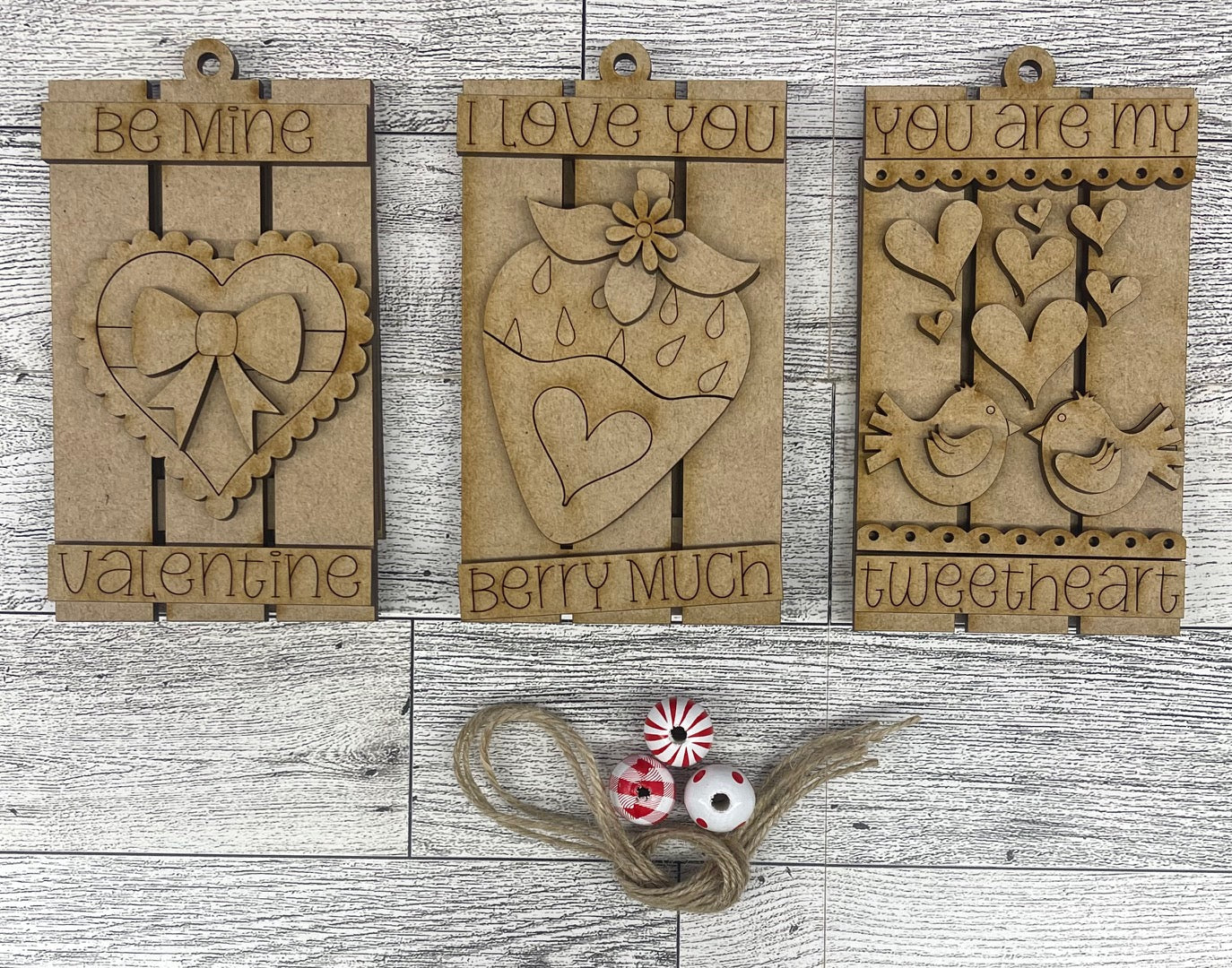 Be Mine Valentines Gift Card Holders - set of 3 gift card holder cutouts, unpainted ready for you to finish (Copy)