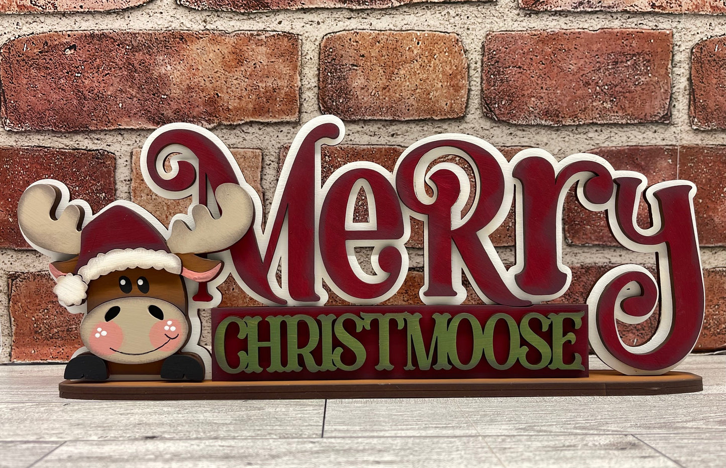 Merry Christmoose Word Stander unpainted cutouts
