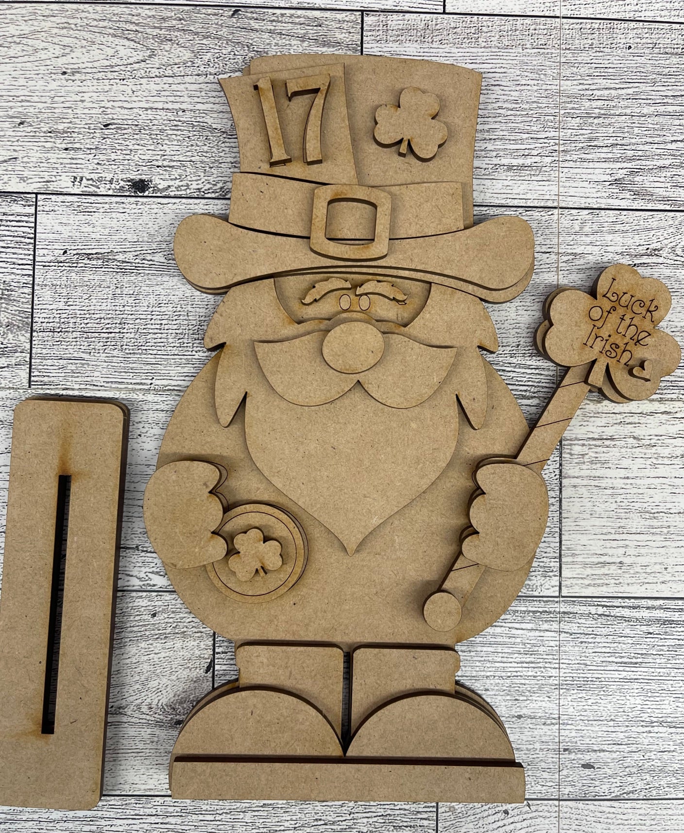 St. Patrick’s Day Gnome 2025 unpainted cutouts