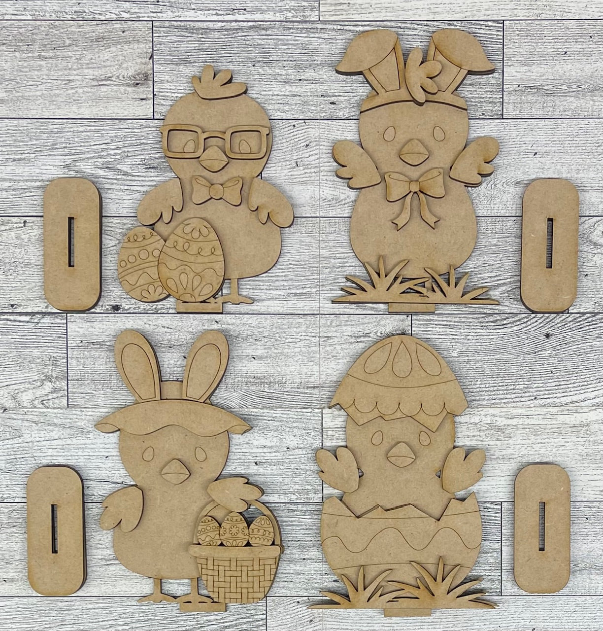 Easter Chick Standers unpainted cutouts ready for you to paint