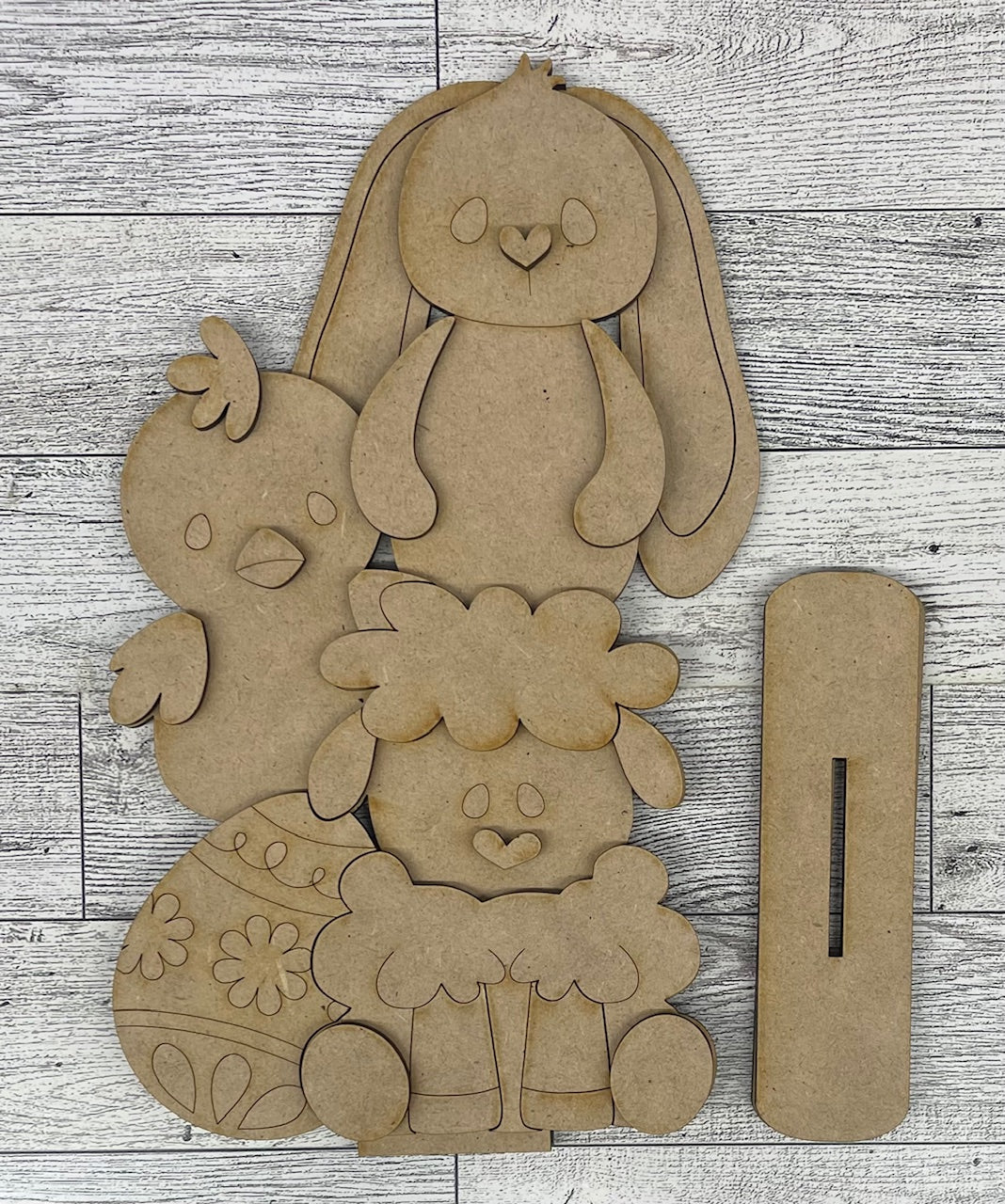 Easter Stacker - Bunny, Chick & Lamb - Wood Cutouts unpainted ready for you to paint (Copy) (Copy)