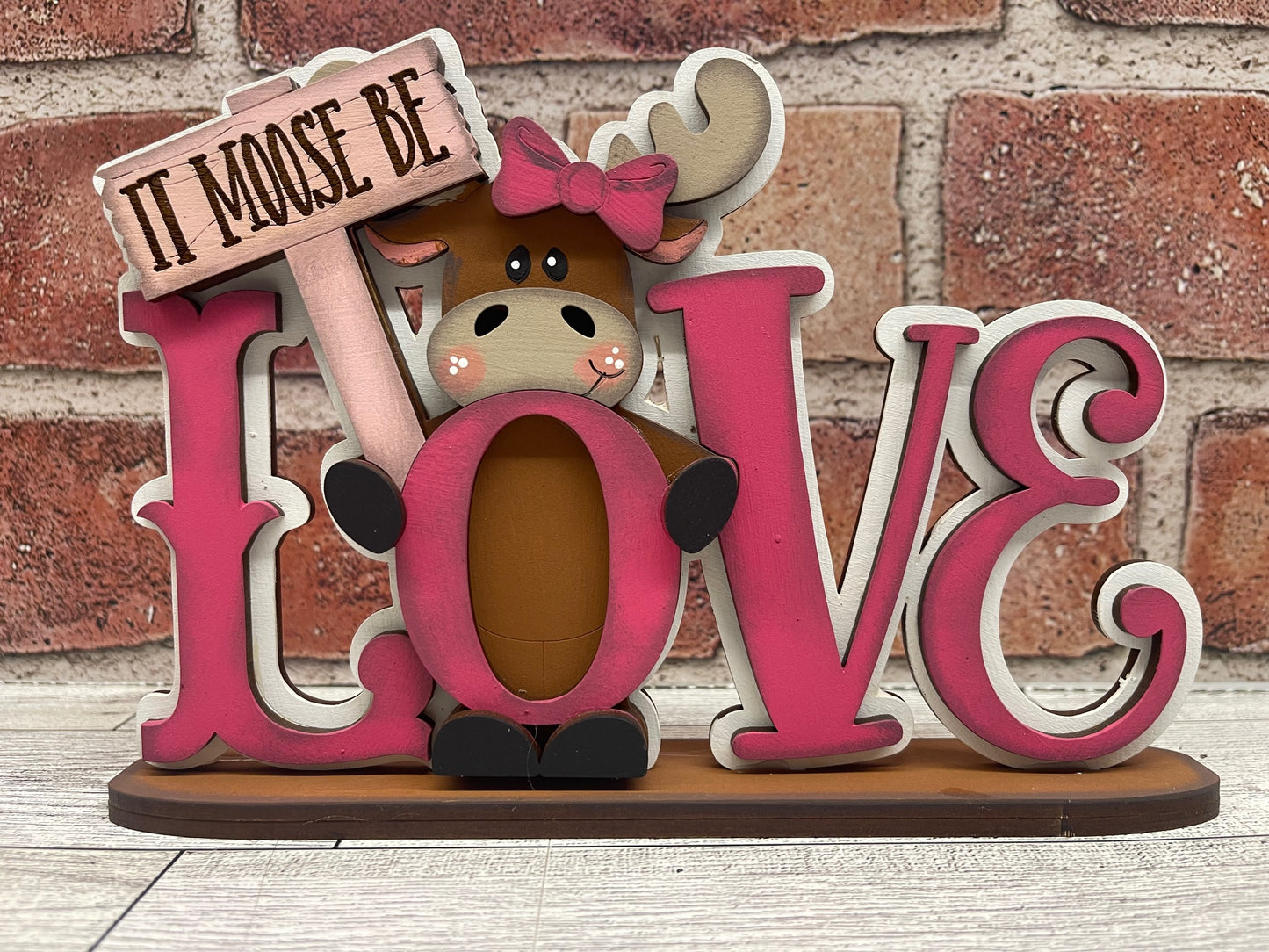 Painted Valentines It Moose be Love Stander