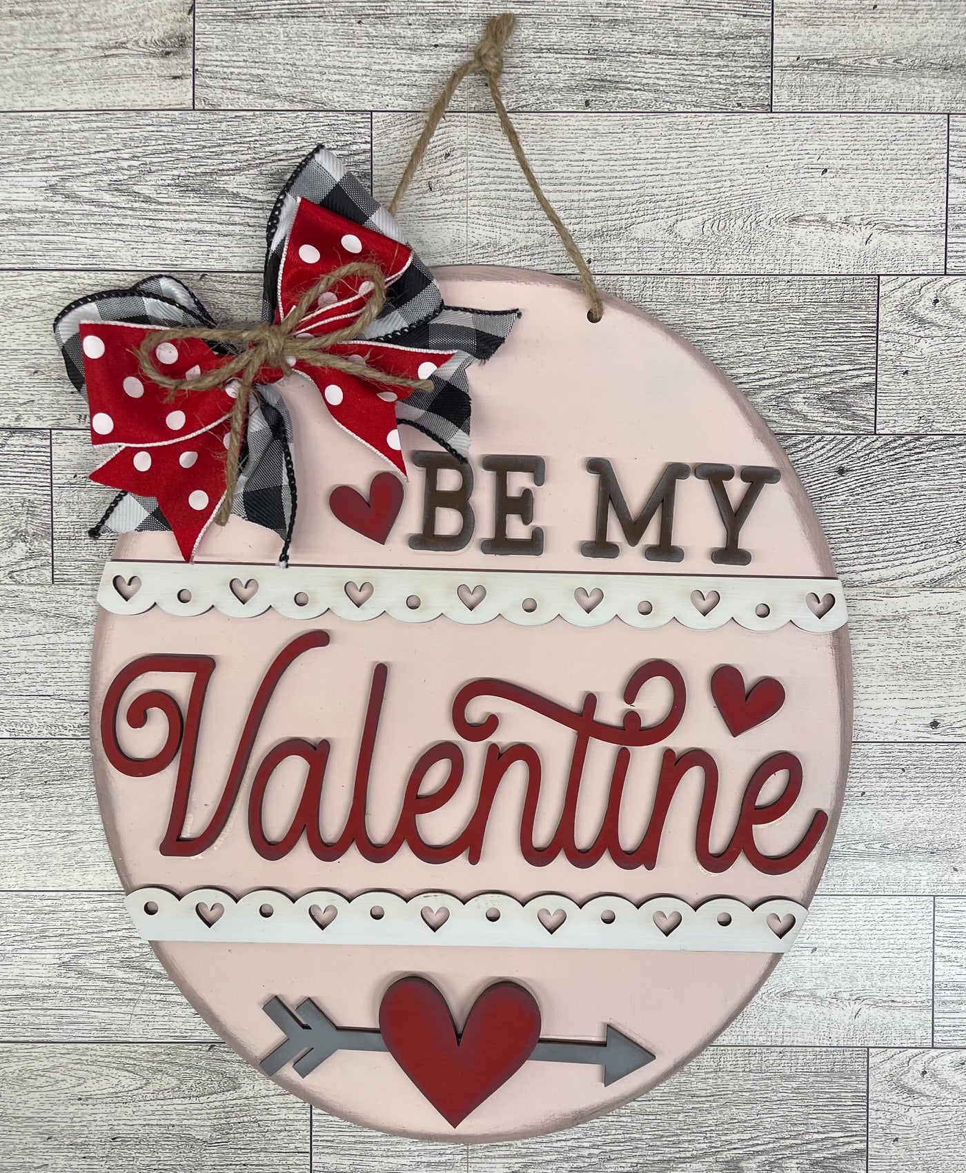 Painted Be My Valentine Door Sign