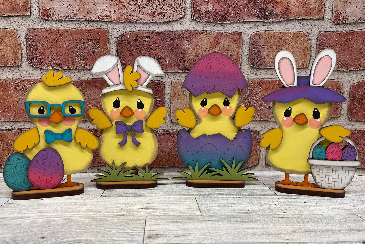 Painted Easter Chick Standers
