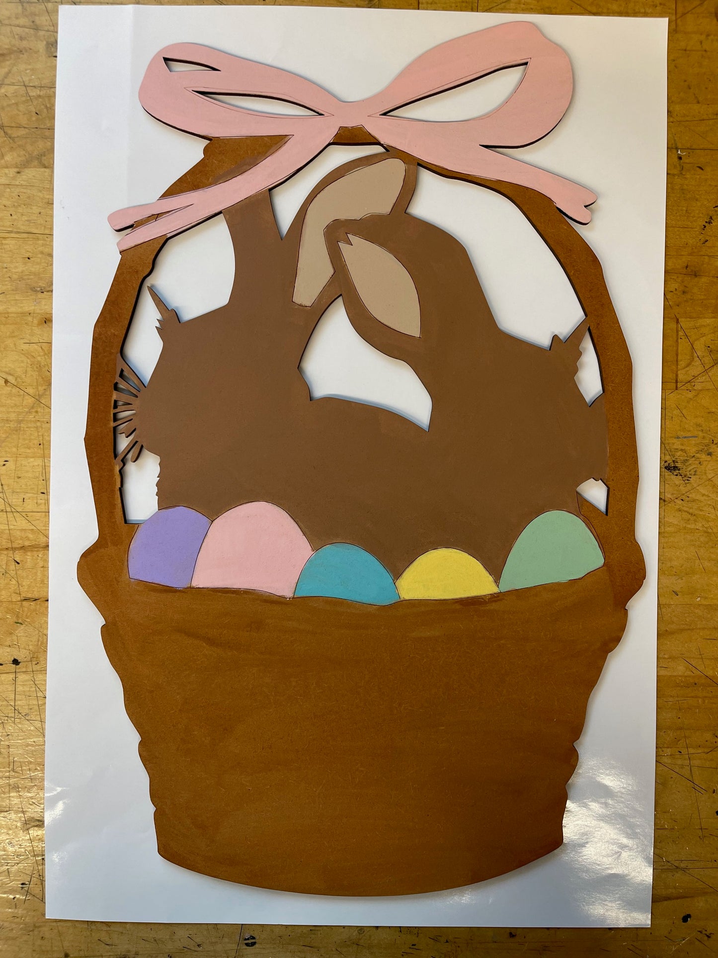 Easter Basket Sign Cutout - unpainted cutouts