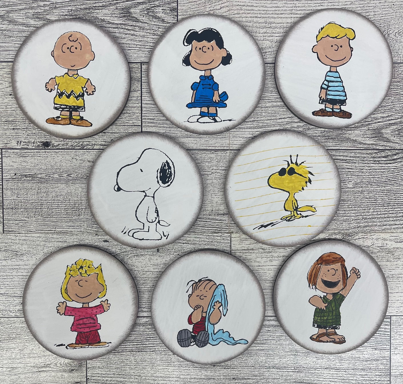 Peanuts Gang - 8 Ornaments and 8 Magnets Cutouts unpainted wood ready for you to paint