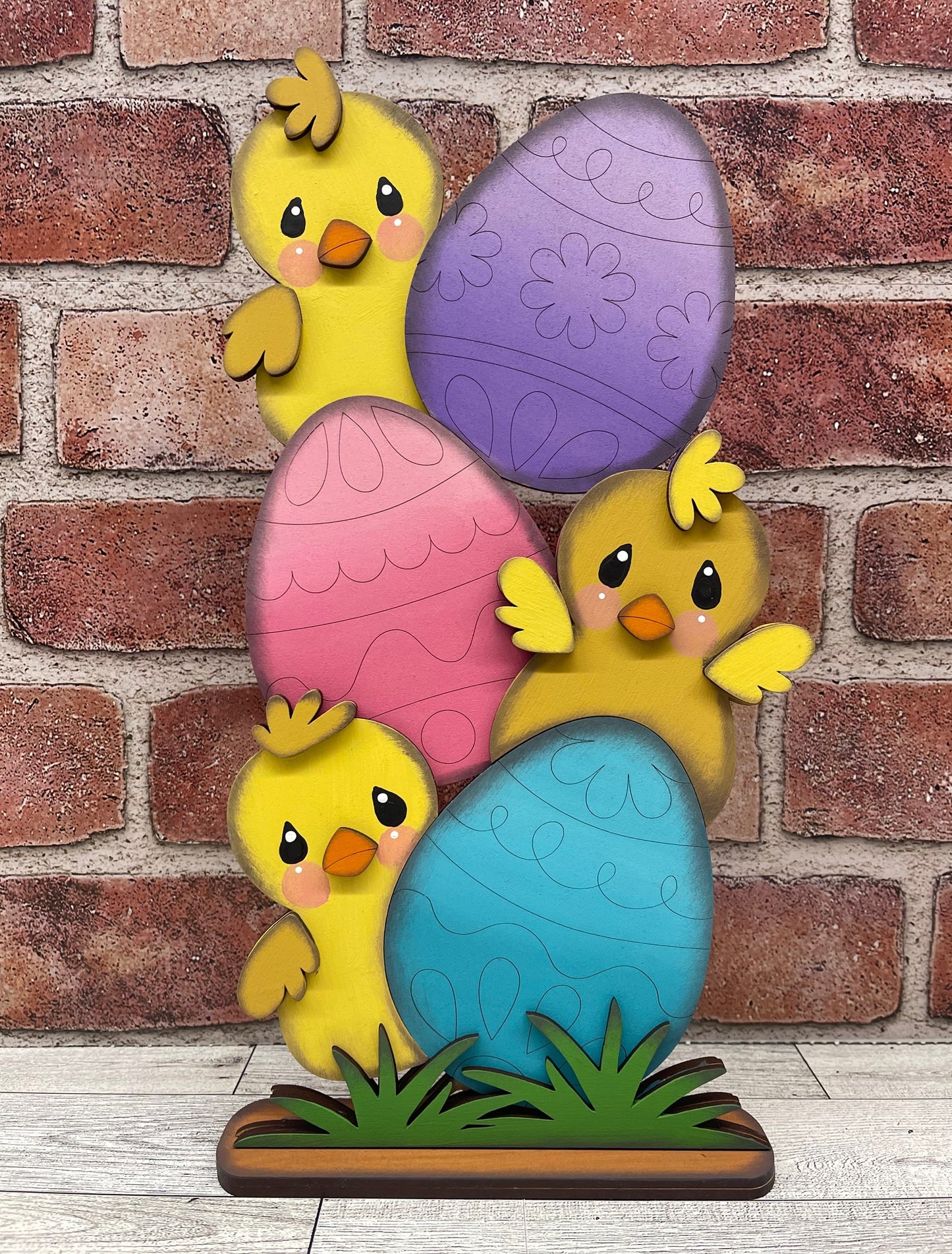 Easter Stacker - Chick & Eggs - Wood Cutouts unpainted ready for you to paint