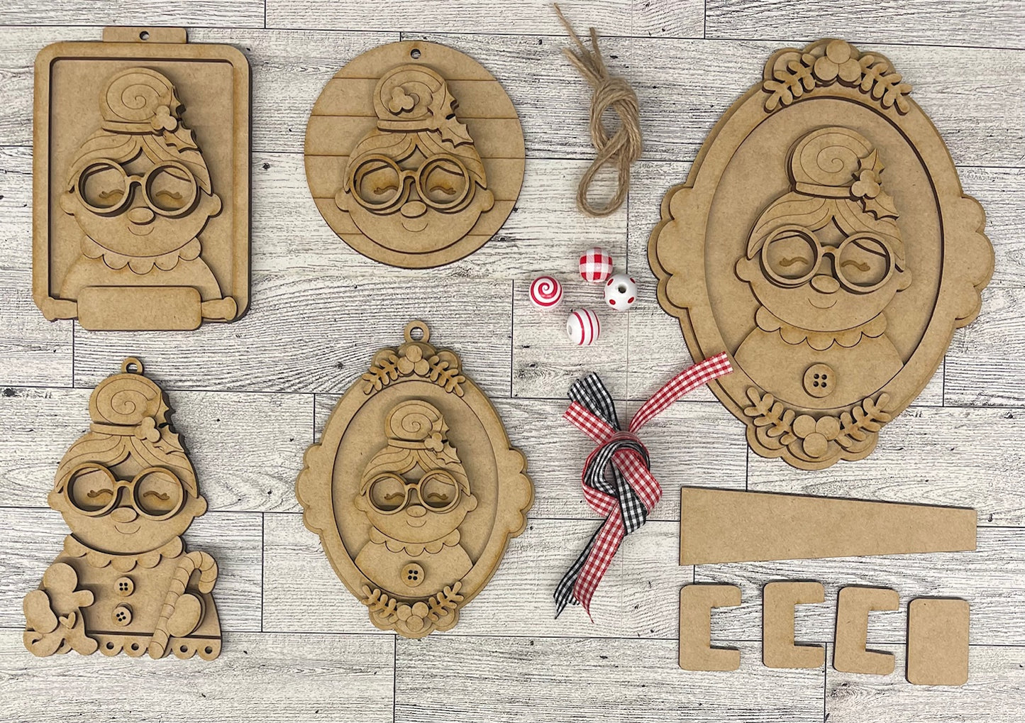 April - Dar's Christmas Craft Club - unpainted wood cutouts, ready for you to paint