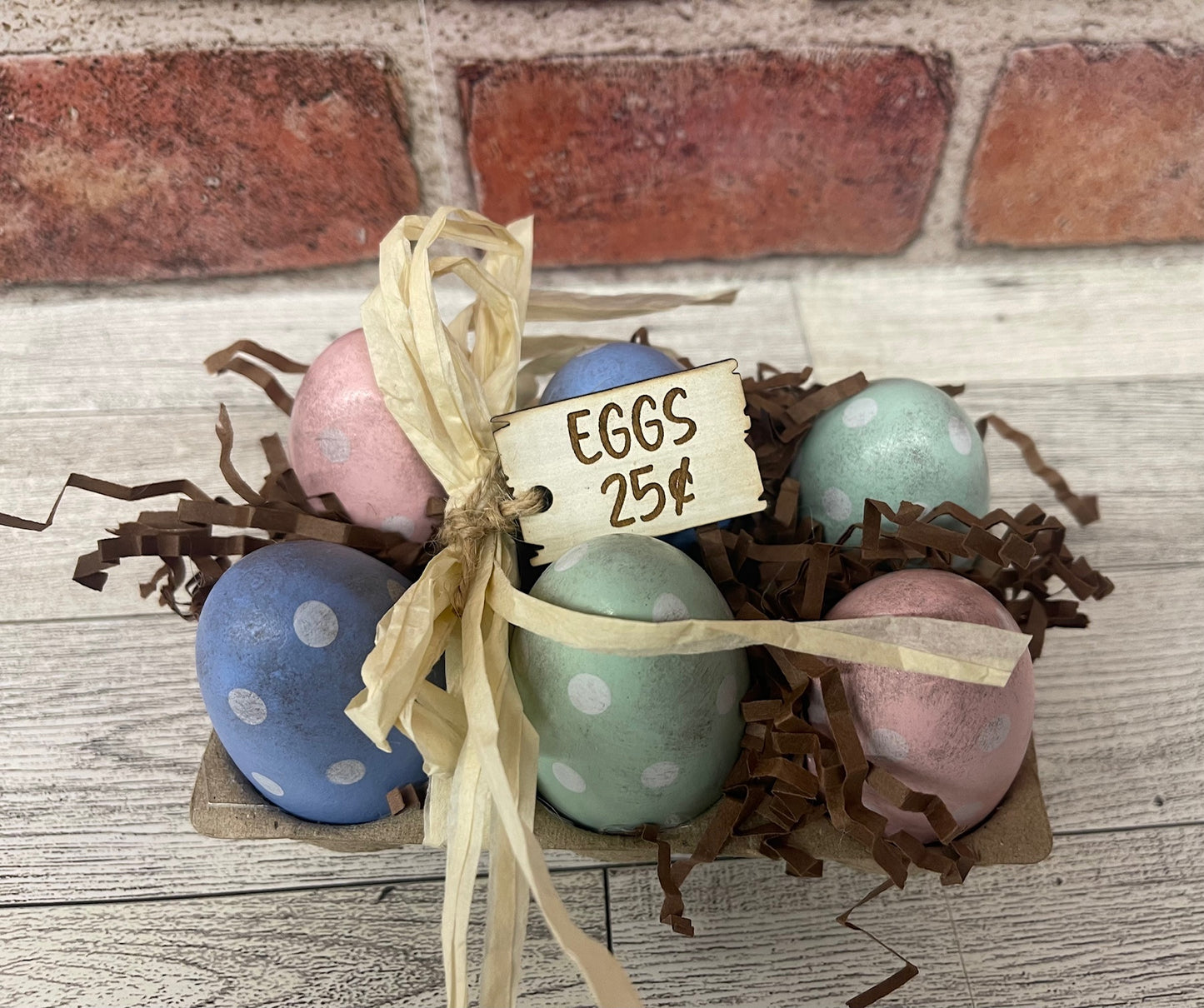 Painted Six Eggs in Egg Carton