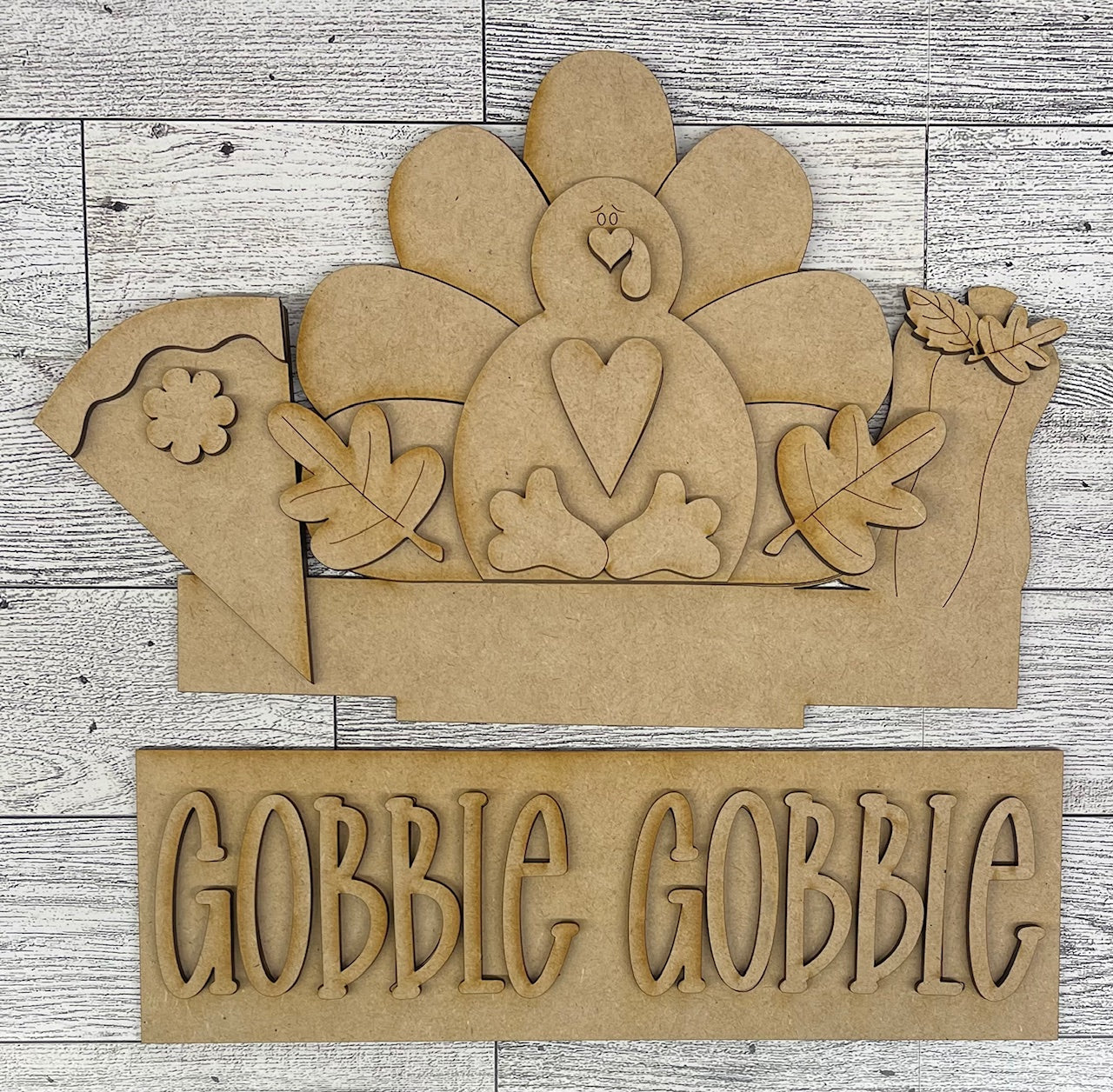 Thanksgiving Turkey Insert for Changeable Window Box unpainted wood cutouts, ready for you to paint