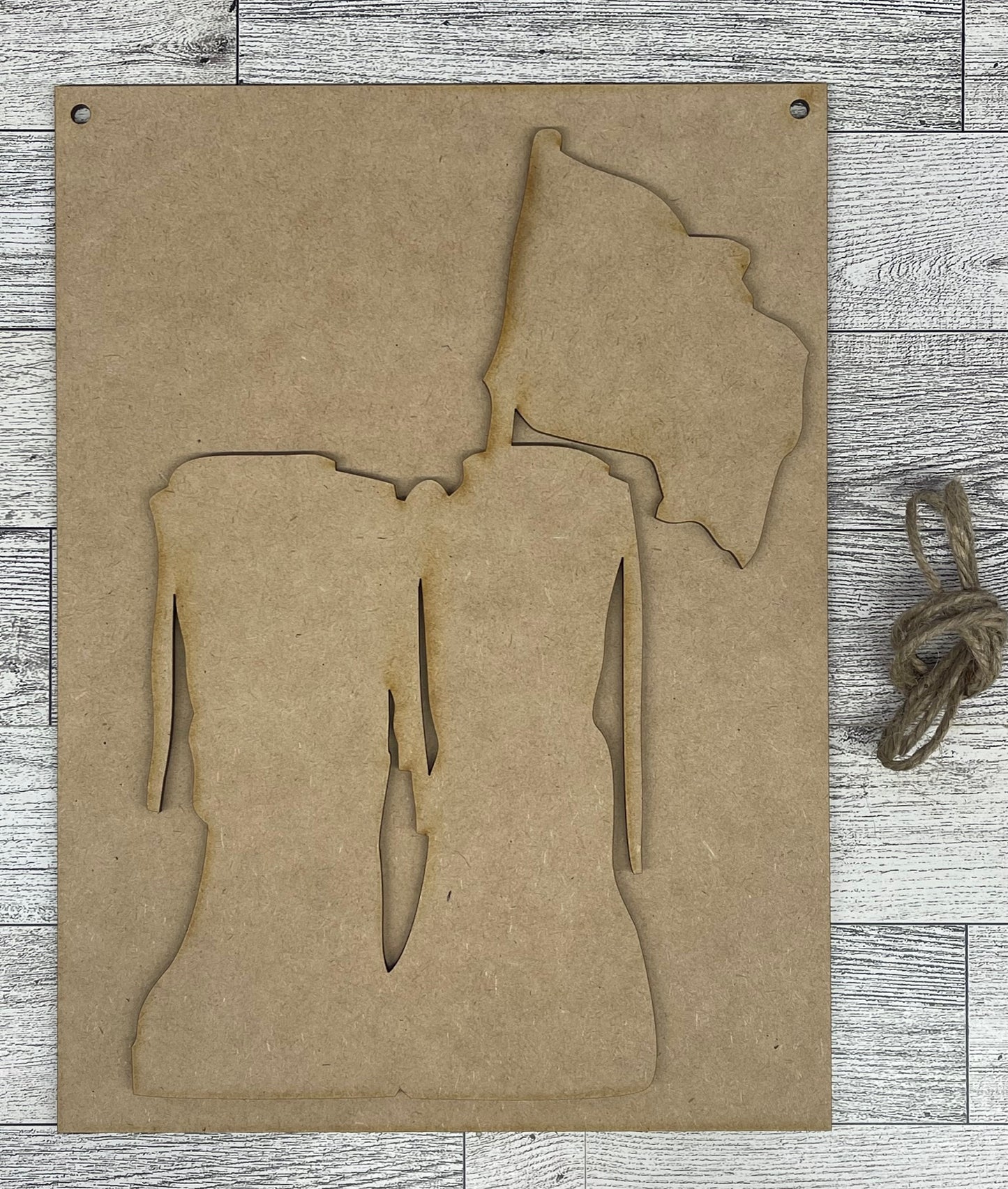 Veteran Boots Sign Cutouts, unpainted wooden cutouts - ready for you to paint