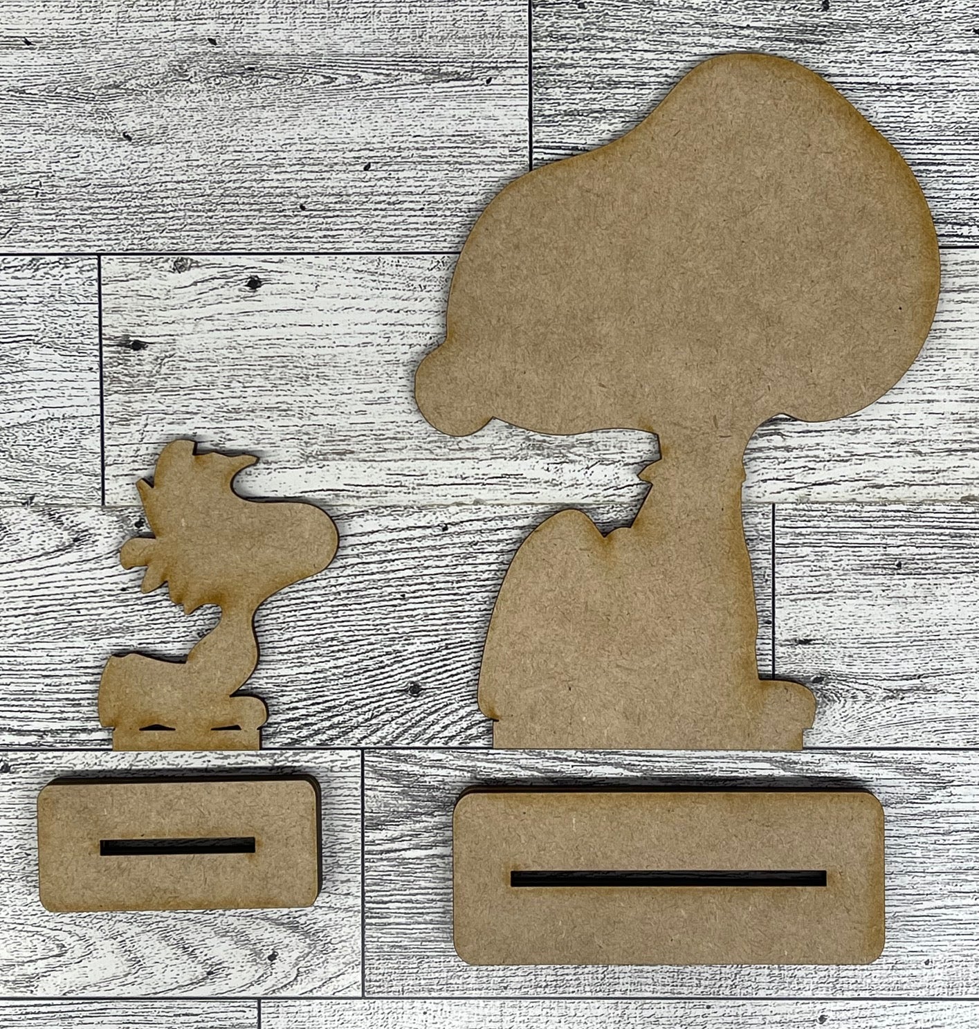 Snoopy & Woodstock - Grow Happiness - Cutout unpainted wood ready for you to paint