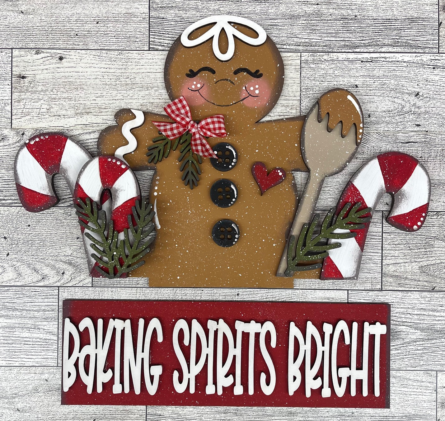 Baking Spirits Bright Gingerbread Man Insert for Changeable Window Box unpainted wood cutouts, ready for you to paint