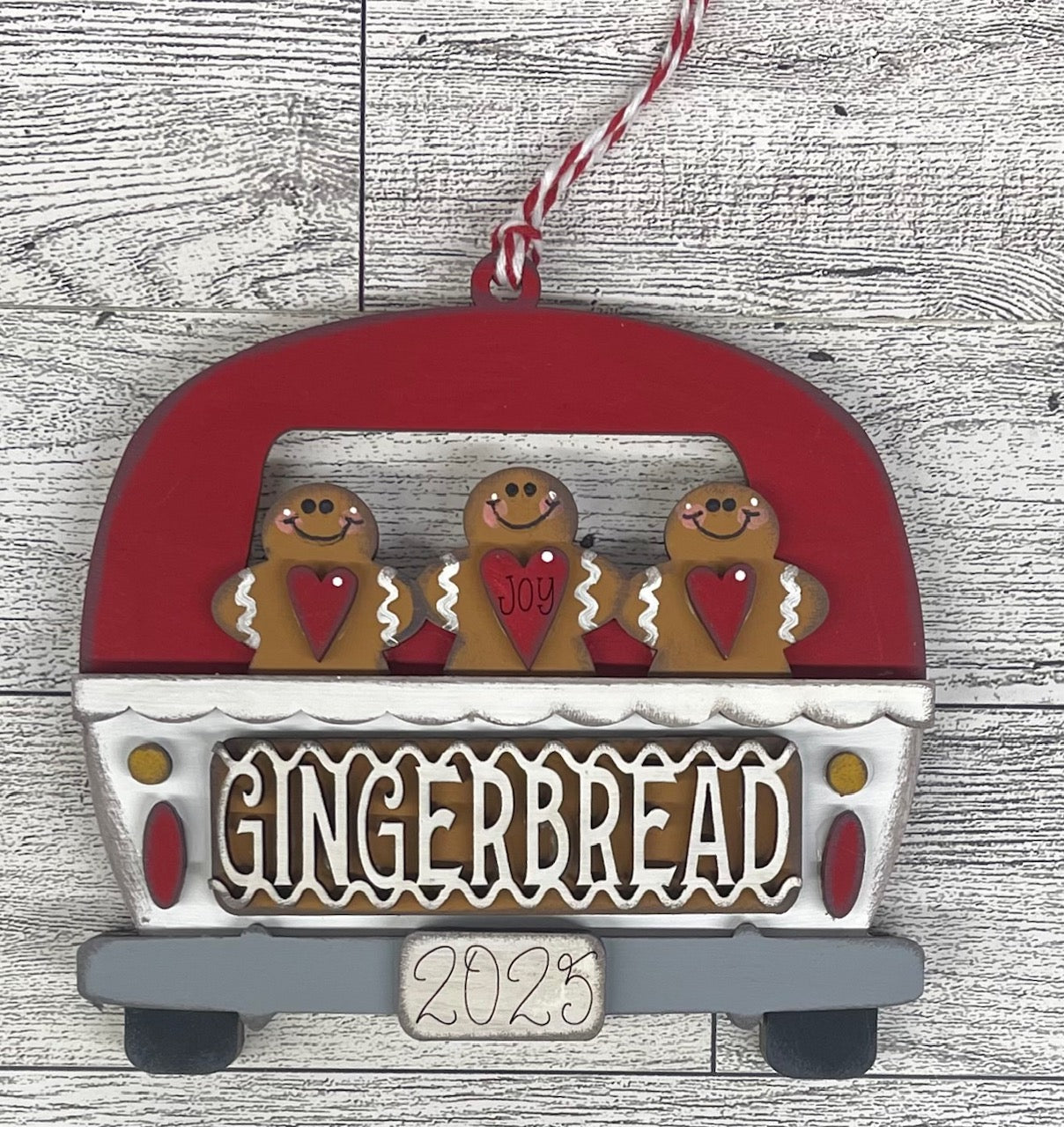 Christmas Trailer Ornament set of 2 cutouts - gift card holder - unpainted wooden cutouts, ready for you to paint