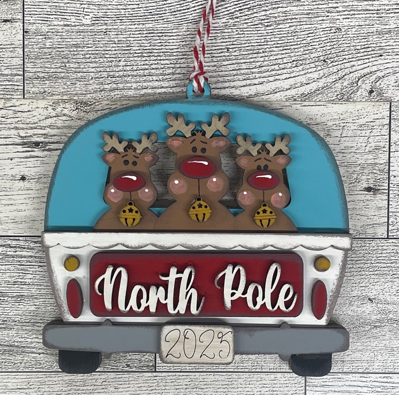 Christmas Trailer Ornament set of 2 cutouts - gift card holder - unpainted wooden cutouts, ready for you to paint