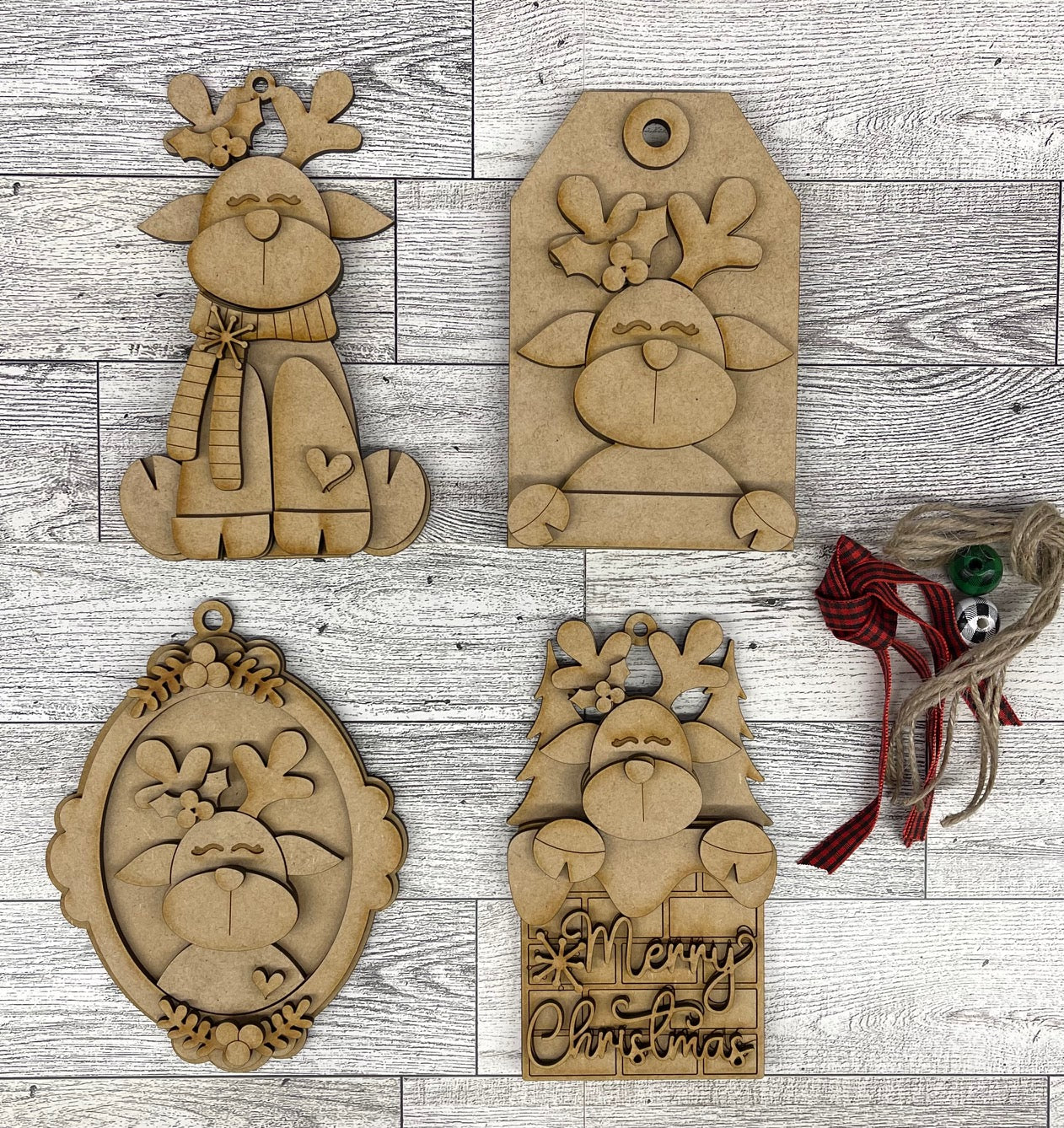 June - Dar's Christmas Craft Club - unpainted wood cutouts, ready for you to paint