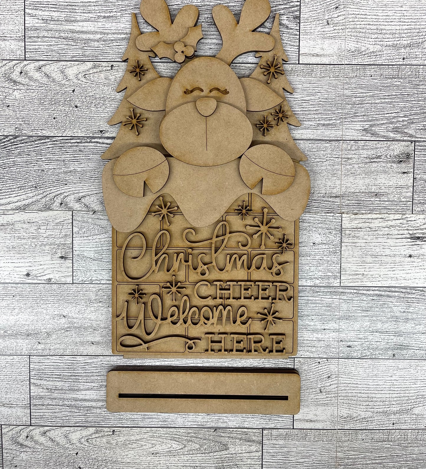 June- Add On Reindeer in Chimney stander - unpainted wood cutouts, ready for you to paint