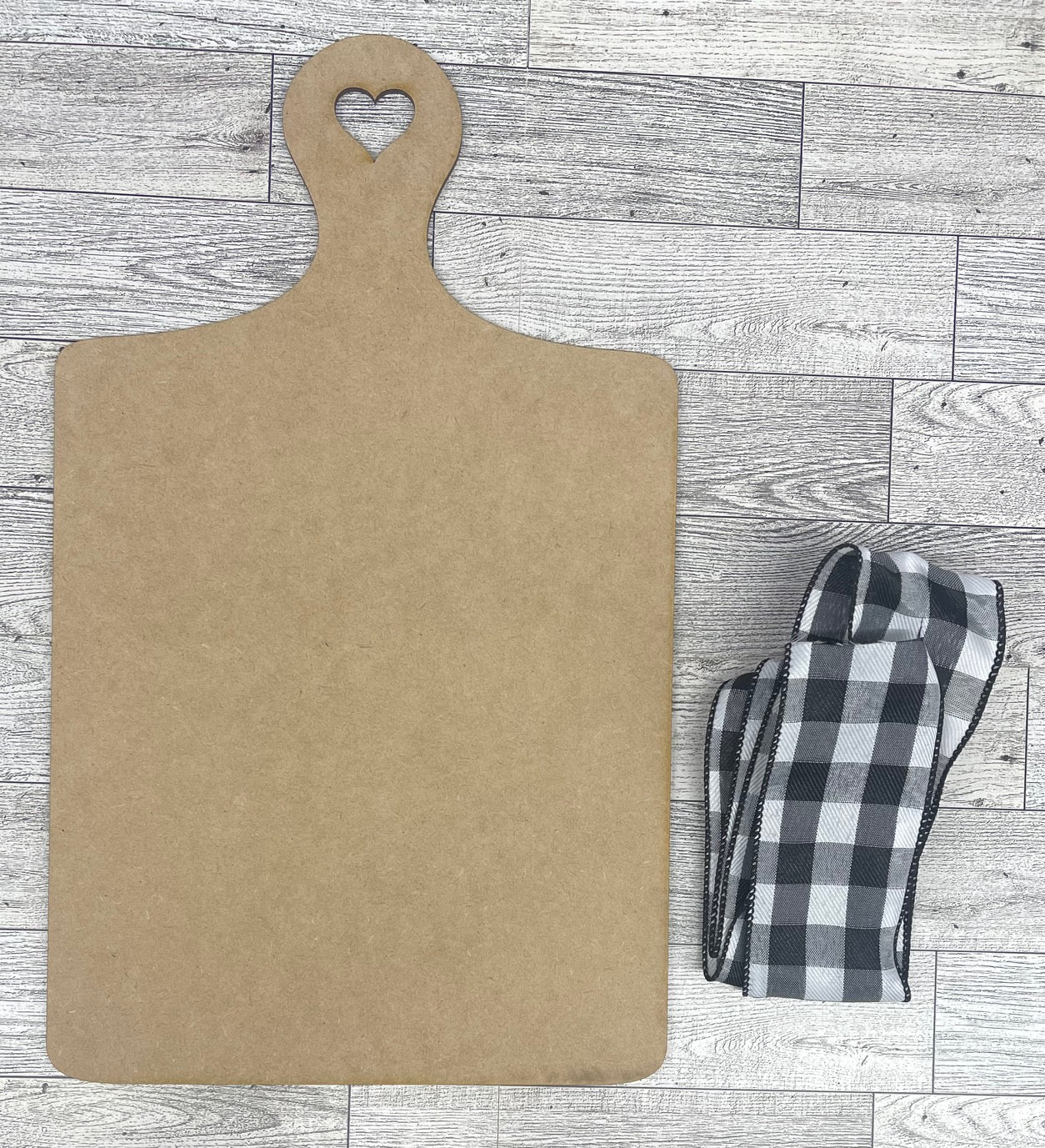 Living the Farm Life Cutting Board - unpainted wooden cutouts, ready for you to paint