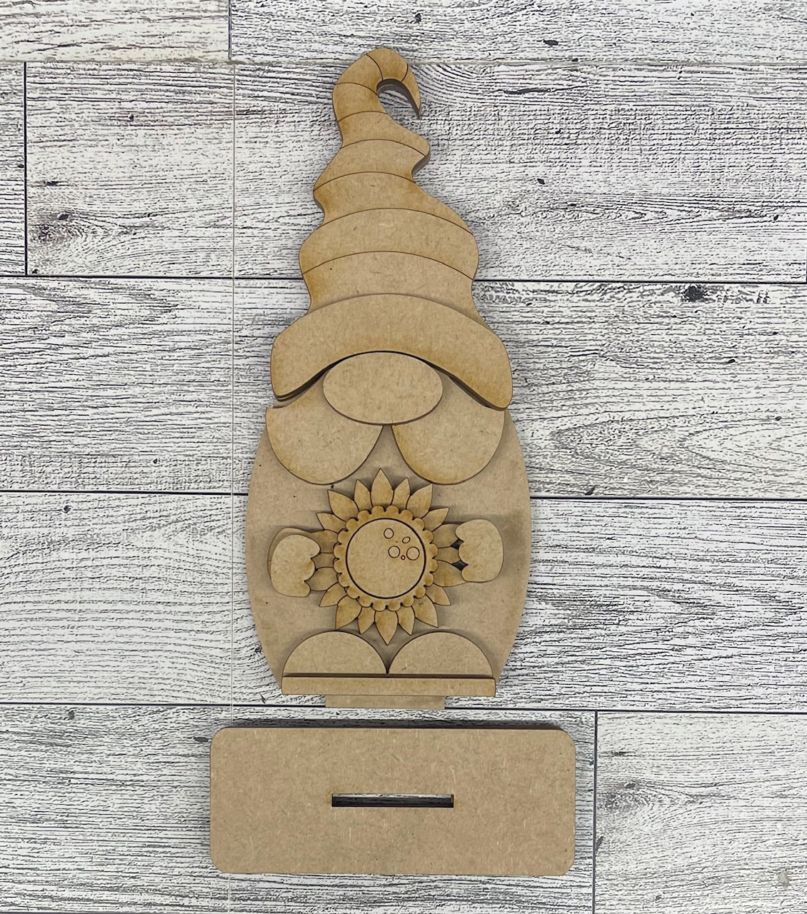 Both July 2025 Insert and blocks only - July Craft Kit - Hello Door Sign Insert and House Ladder Blocks Only unpainted cutouts, Bonus Sunflower Gnome Kit- doesn't include the door sign backer and house leaning ladder