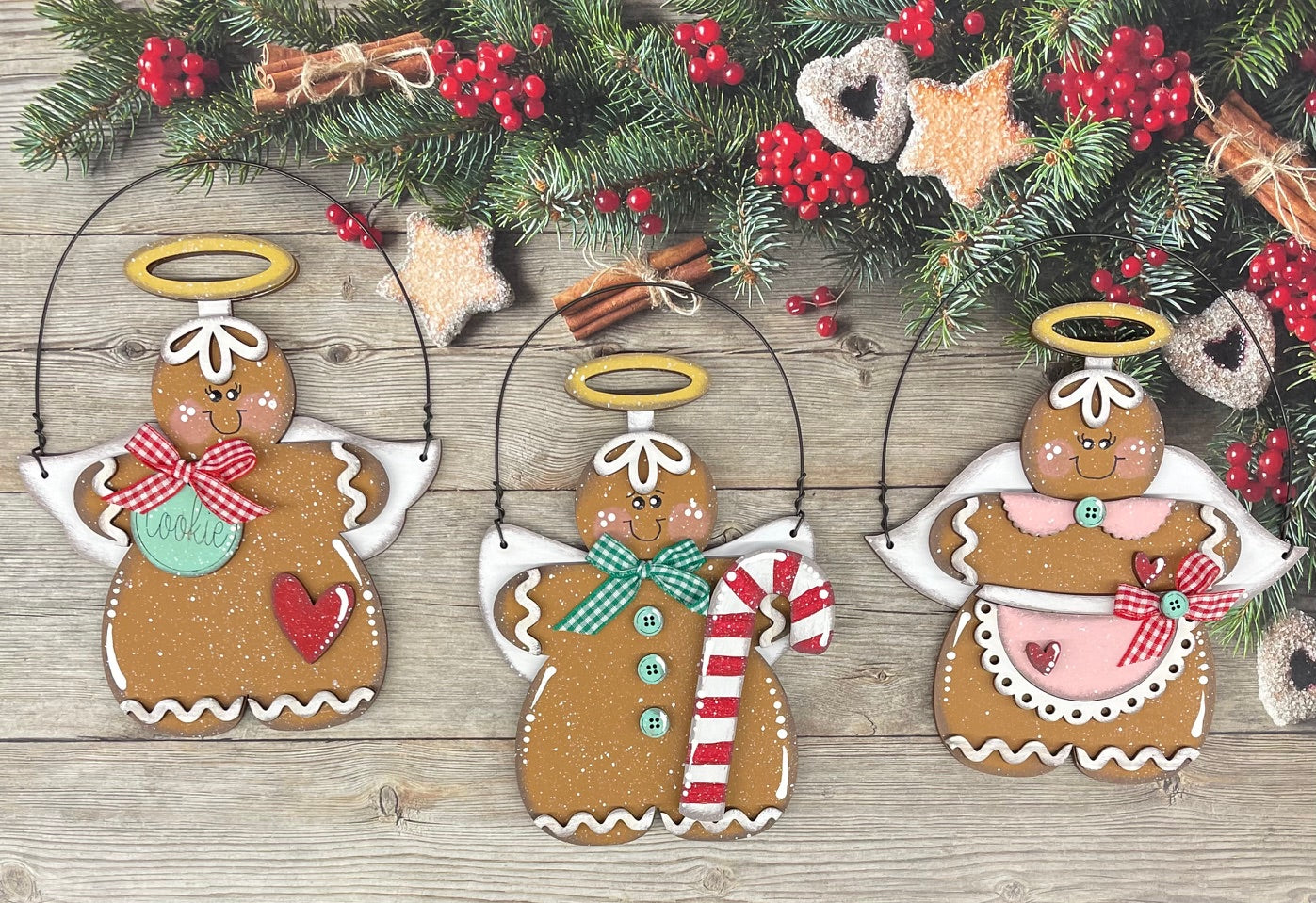 Day 3 - Christmas in July - Gingerbread Ornaments - wood cutouts