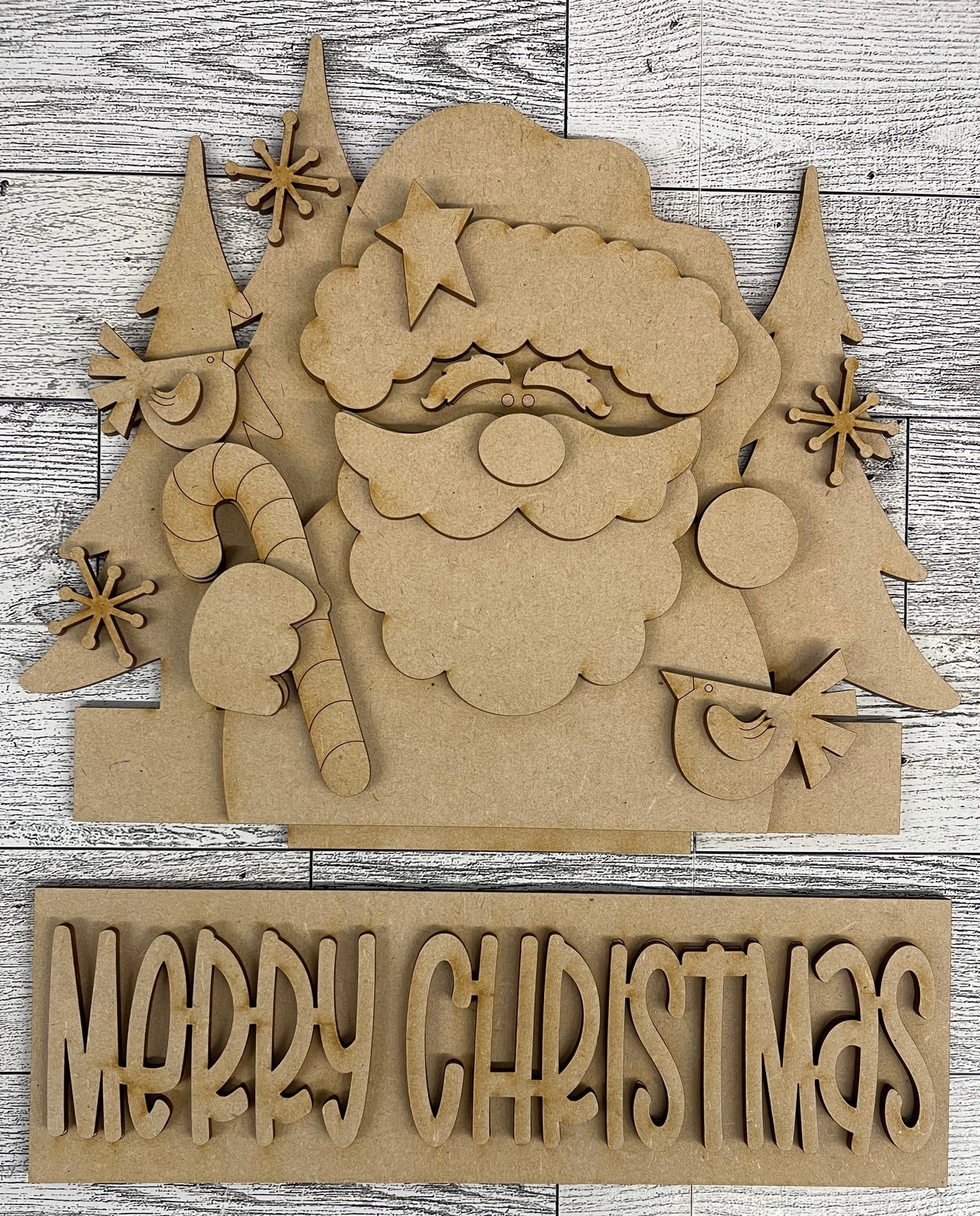 Day 4 - Christmas in July - Santa Merry Christmas Window Insert - wood cutouts