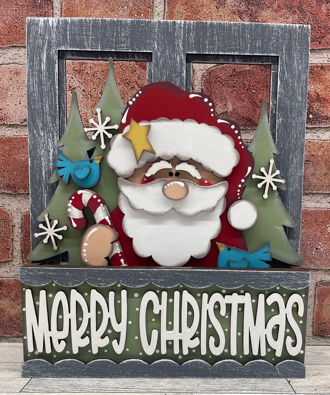 Day 4 - Christmas in July - Santa Merry Christmas Window Insert - wood cutouts