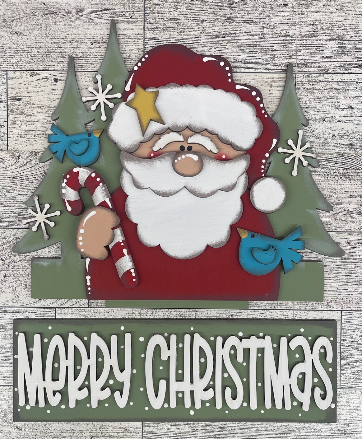 Day 4 - Christmas in July - Santa Merry Christmas Window Insert - wood cutouts