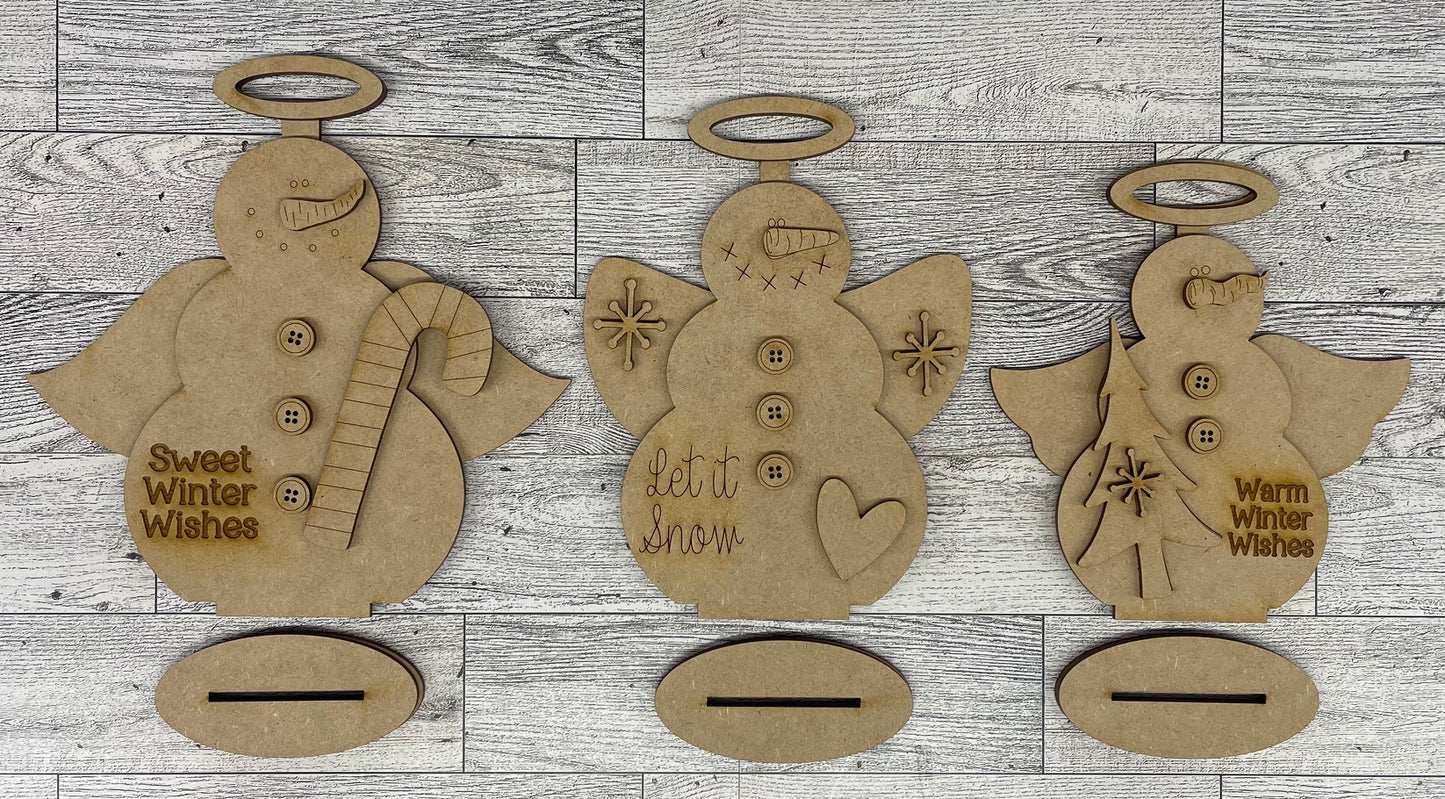 Day 16 - Christmas in July - Snowman Angel Stander - Ready for you to paint