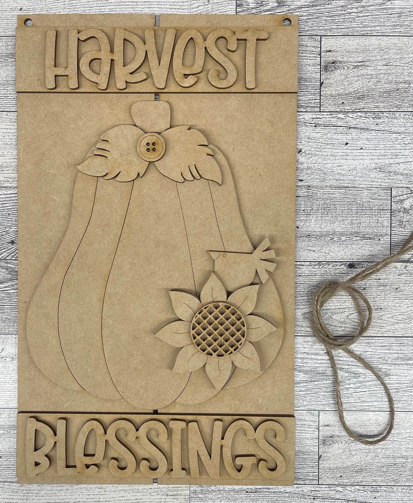 Harvest Blessings Door Sign - unpainted cutouts