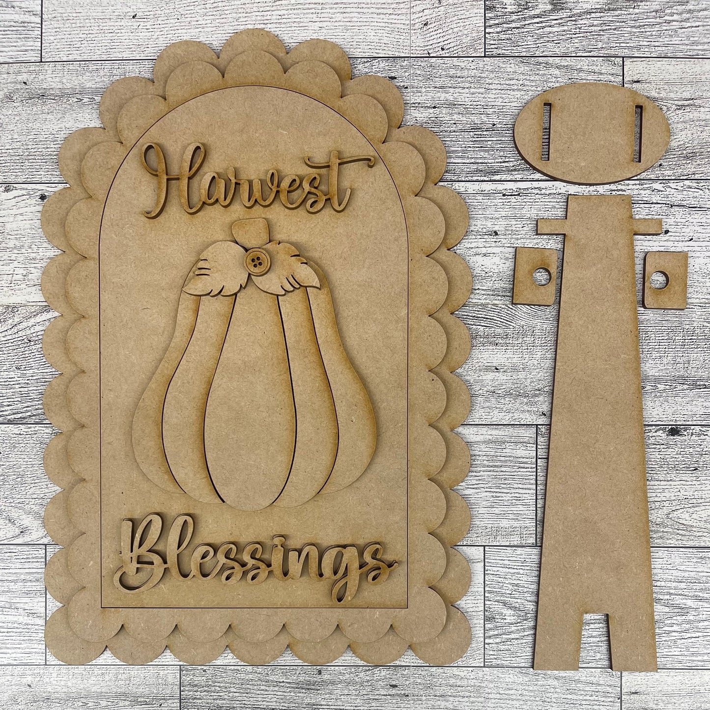 Harvest Blessings Frame Insert cutouts - unpainted wooden cutouts, ready for you to paint