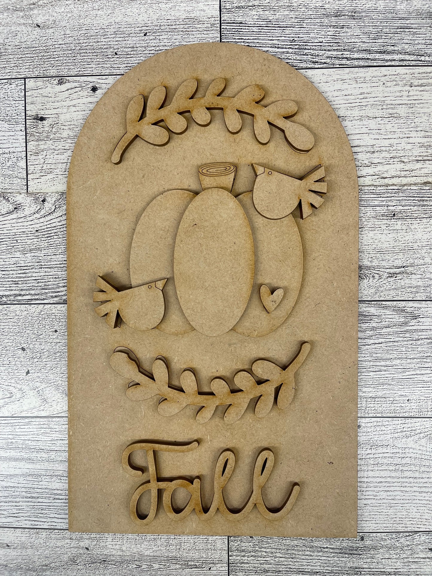 Fall Pumpkin Frame Insert cutouts - unpainted wooden cutouts, ready for you to paint