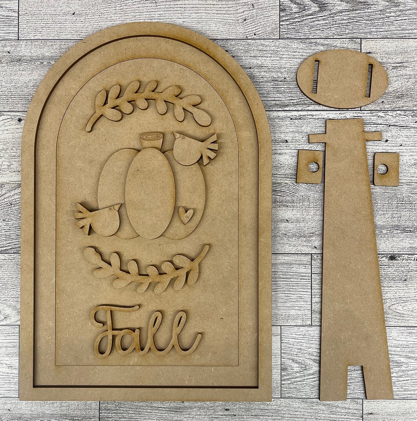 Fall Pumpkin Frame Insert cutouts - unpainted wooden cutouts, ready for you to paint