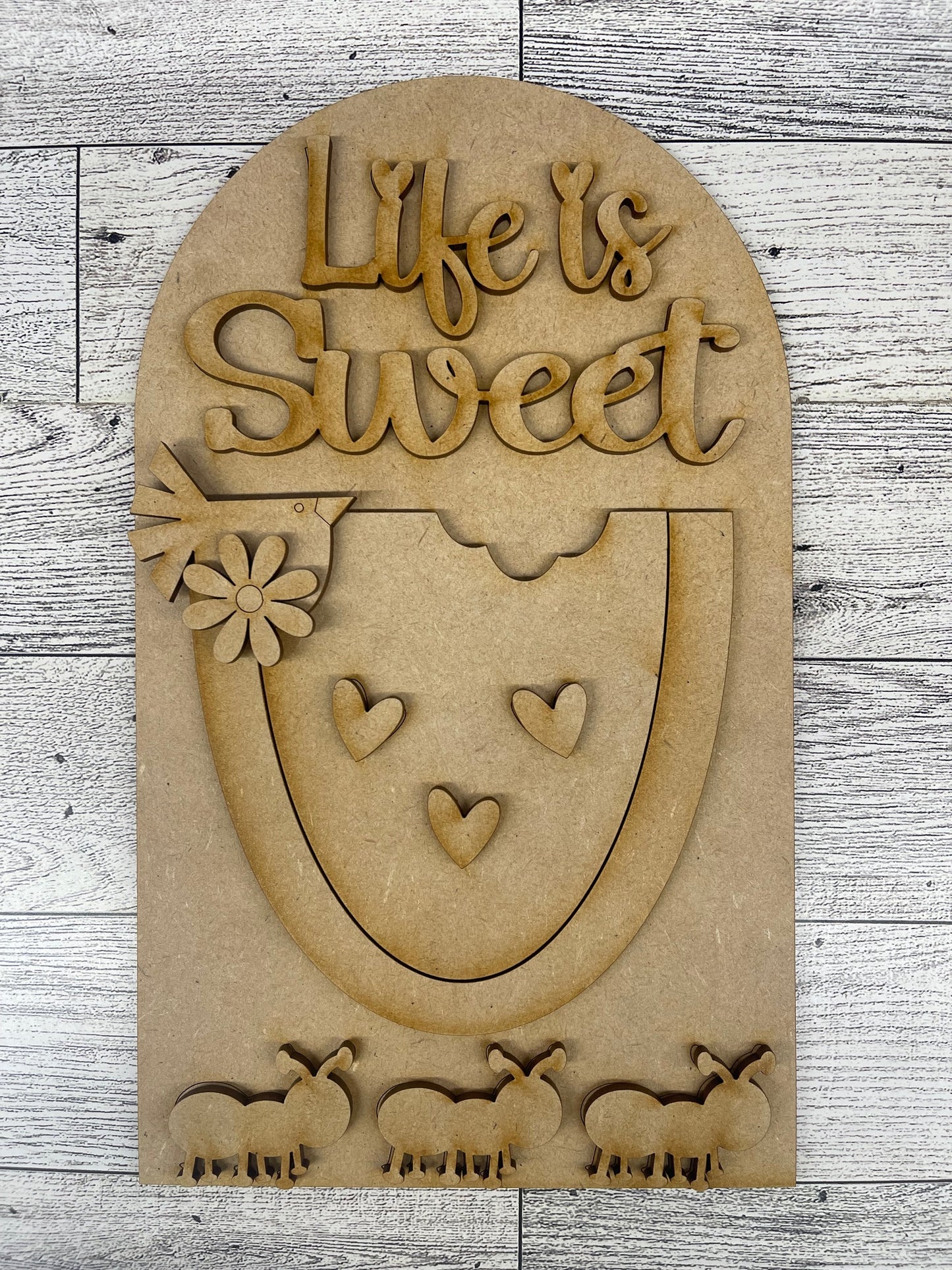 Watermelon Arch Frame Insert cutouts - unpainted wooden cutouts, ready for you to paint
