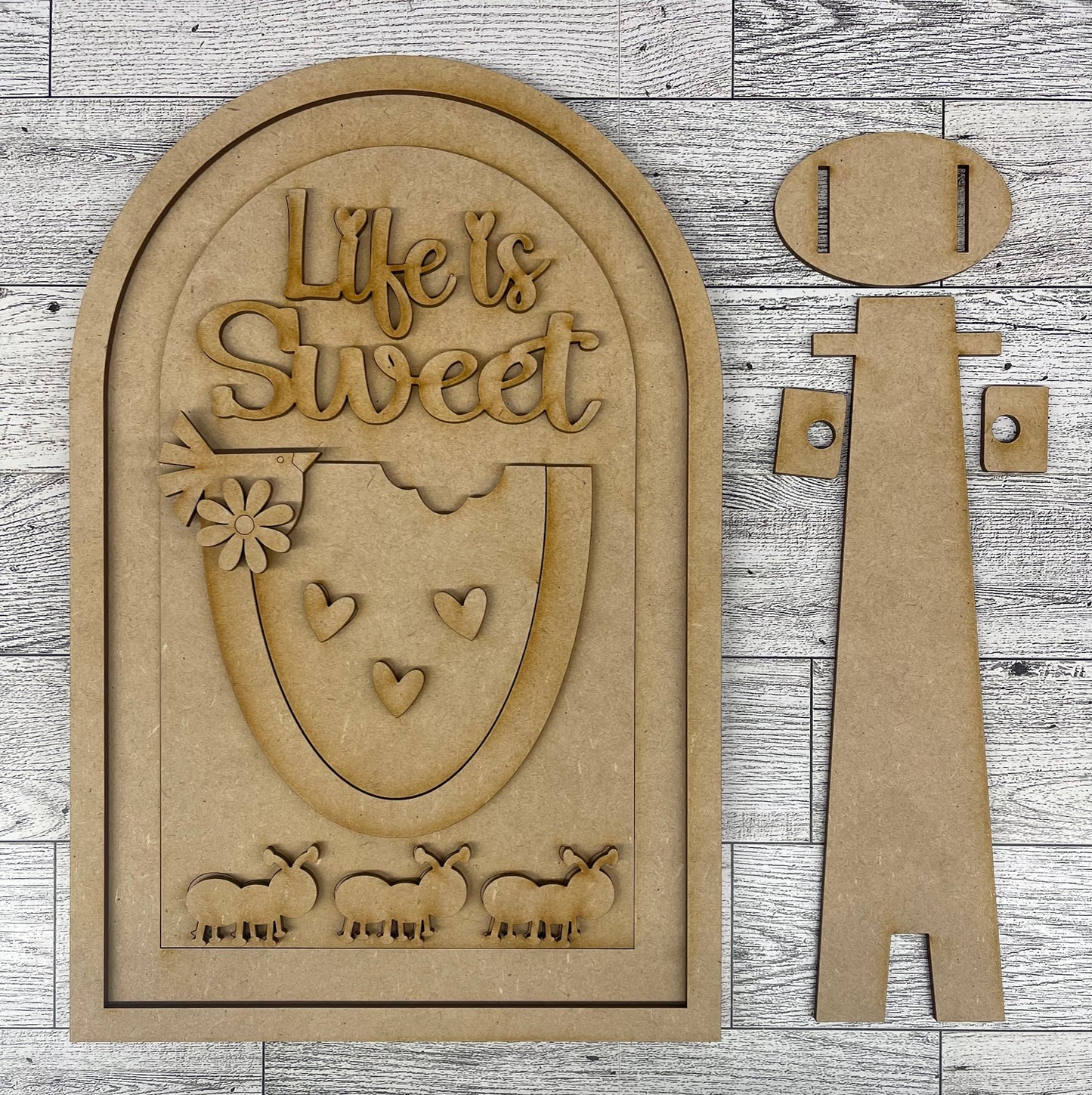 Watermelon Arch Frame Insert cutouts - unpainted wooden cutouts, ready for you to paint