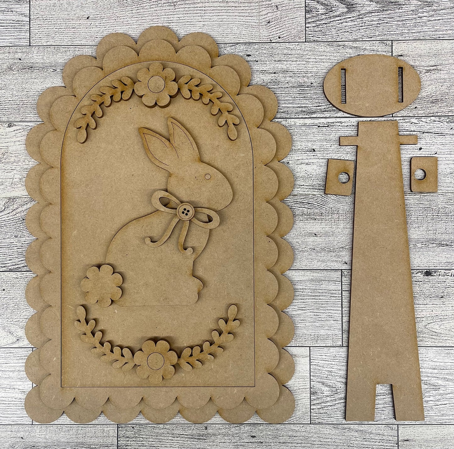 Easter Bunny Arch Frame Insert cutouts - unpainted wooden cutouts, ready for you to paint
