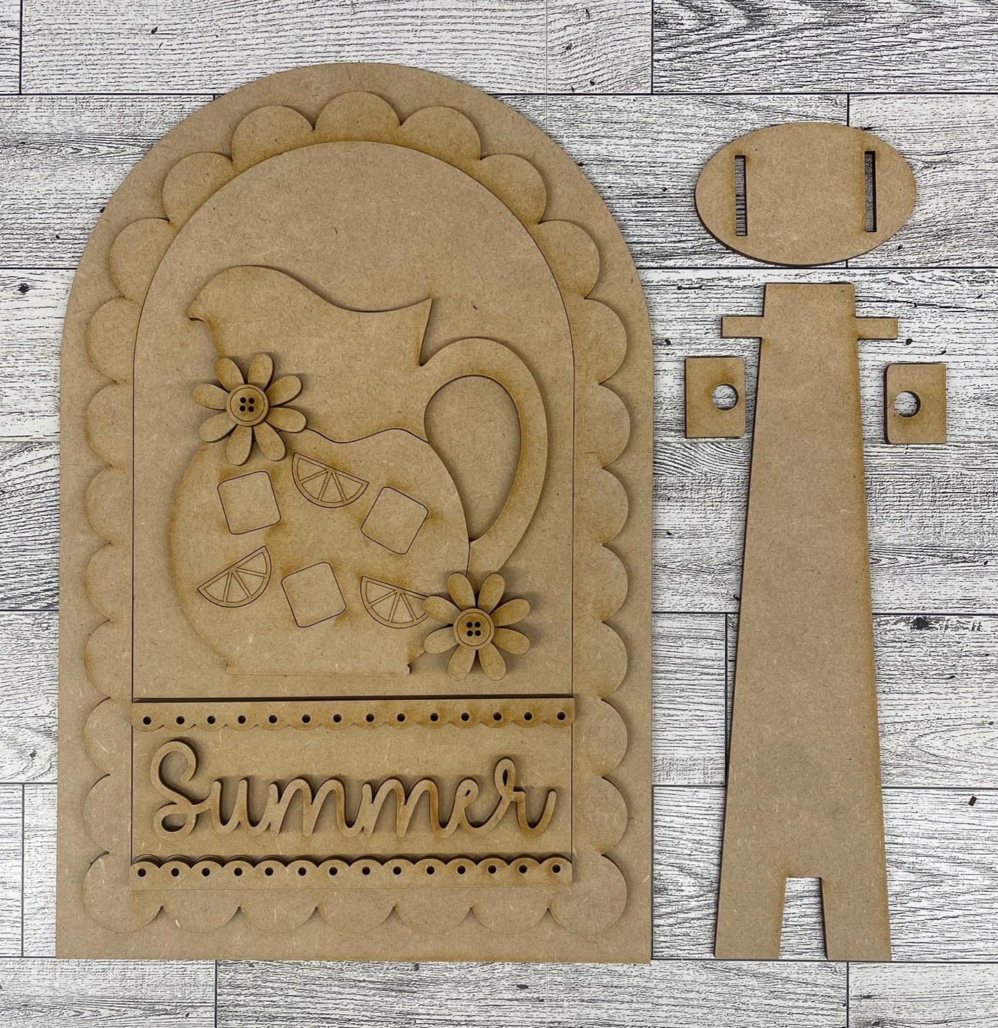Summer Lemonade Frame Insert cutouts - unpainted wooden cutouts, ready for you to paint