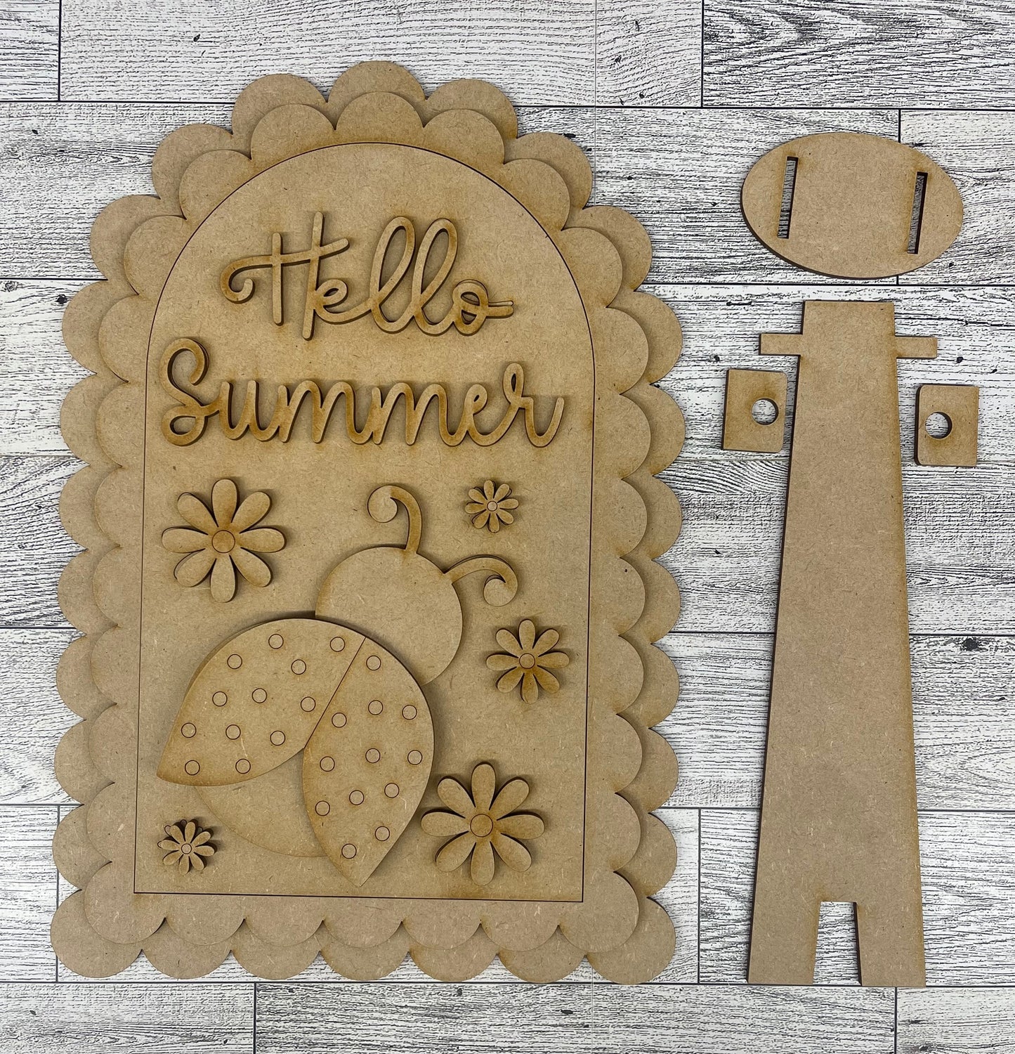 Lady Bug Arch Frame Insert cutouts - unpainted wooden cutouts, ready for you to paint