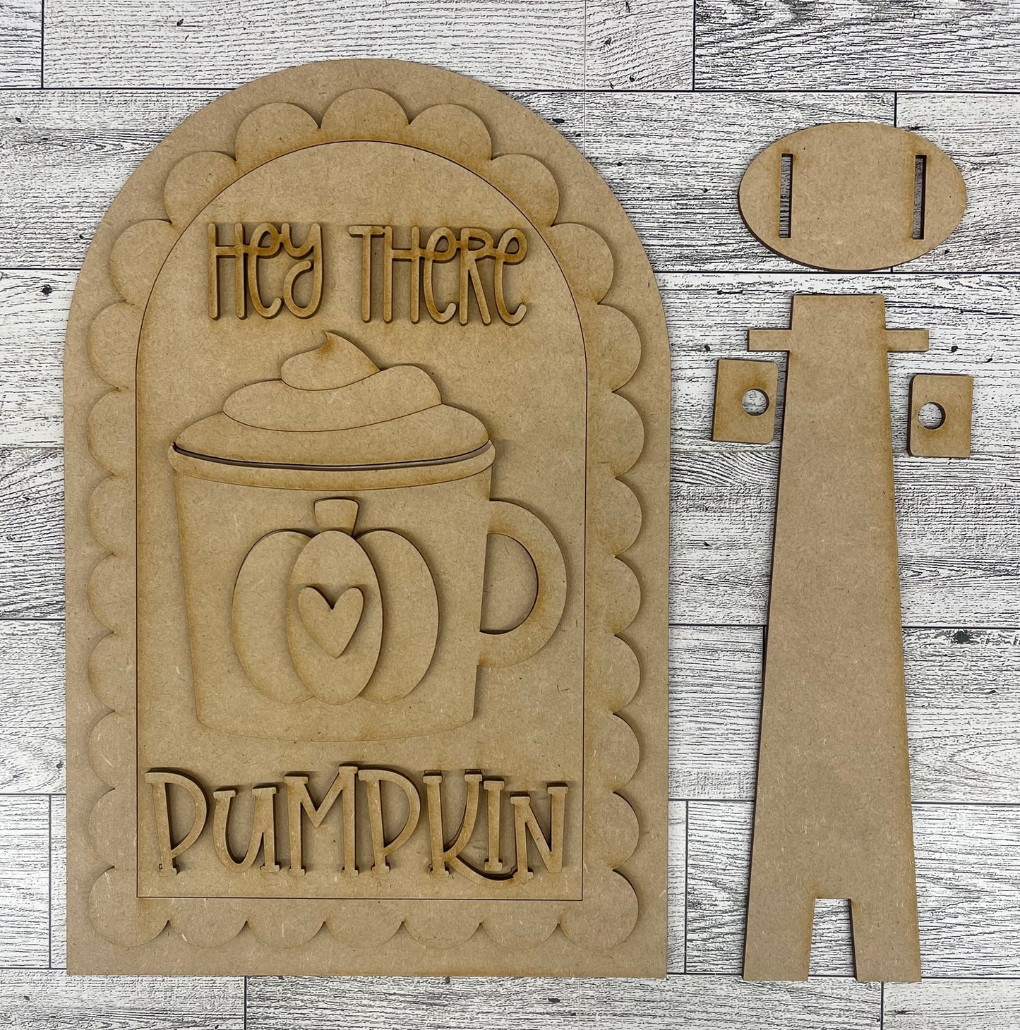 Hey There Pumpkin Arch Frame Insert cutouts - unpainted wooden cutouts, ready for you to paint
