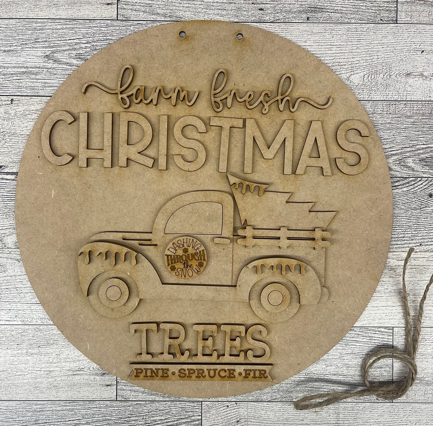 Day 18 - Christmas in July - Farm Fresh Christmas Trees Door Sign - Ready for you to paint
