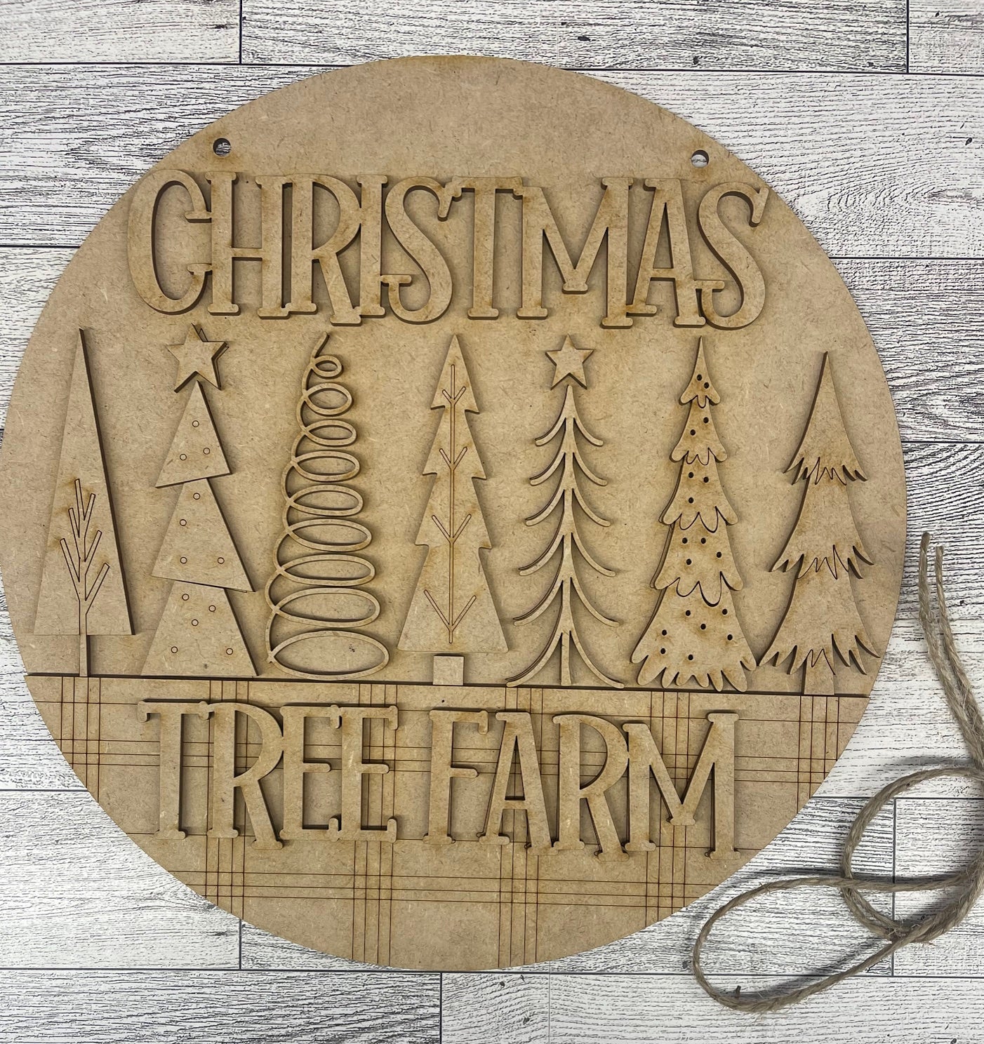 Day 22 - Christmas in July - Christmas Tree Farm Door Sign - Ready for you to paint