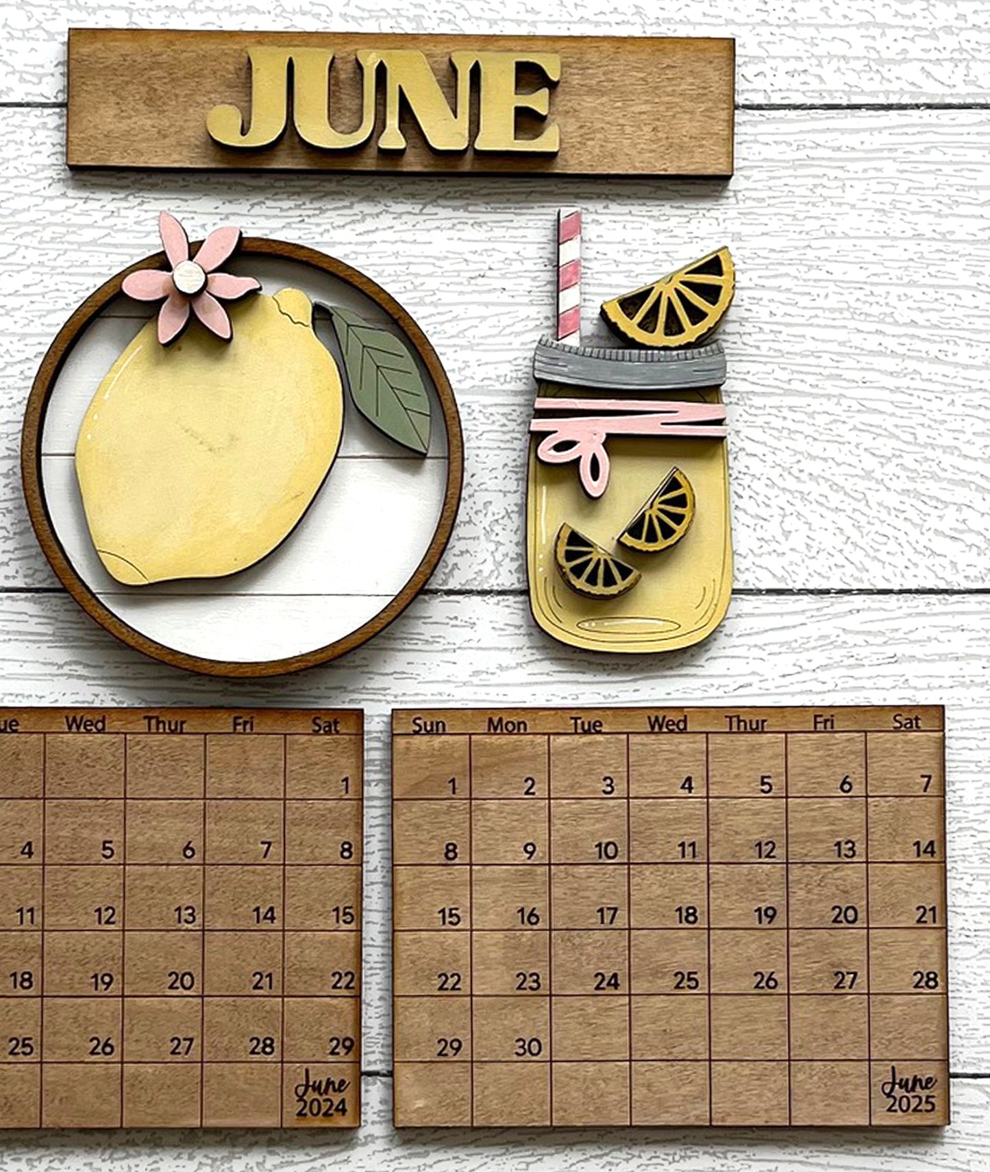 Calendar Kit with all 12 Months Kit - Unpainted Wood Cutouts