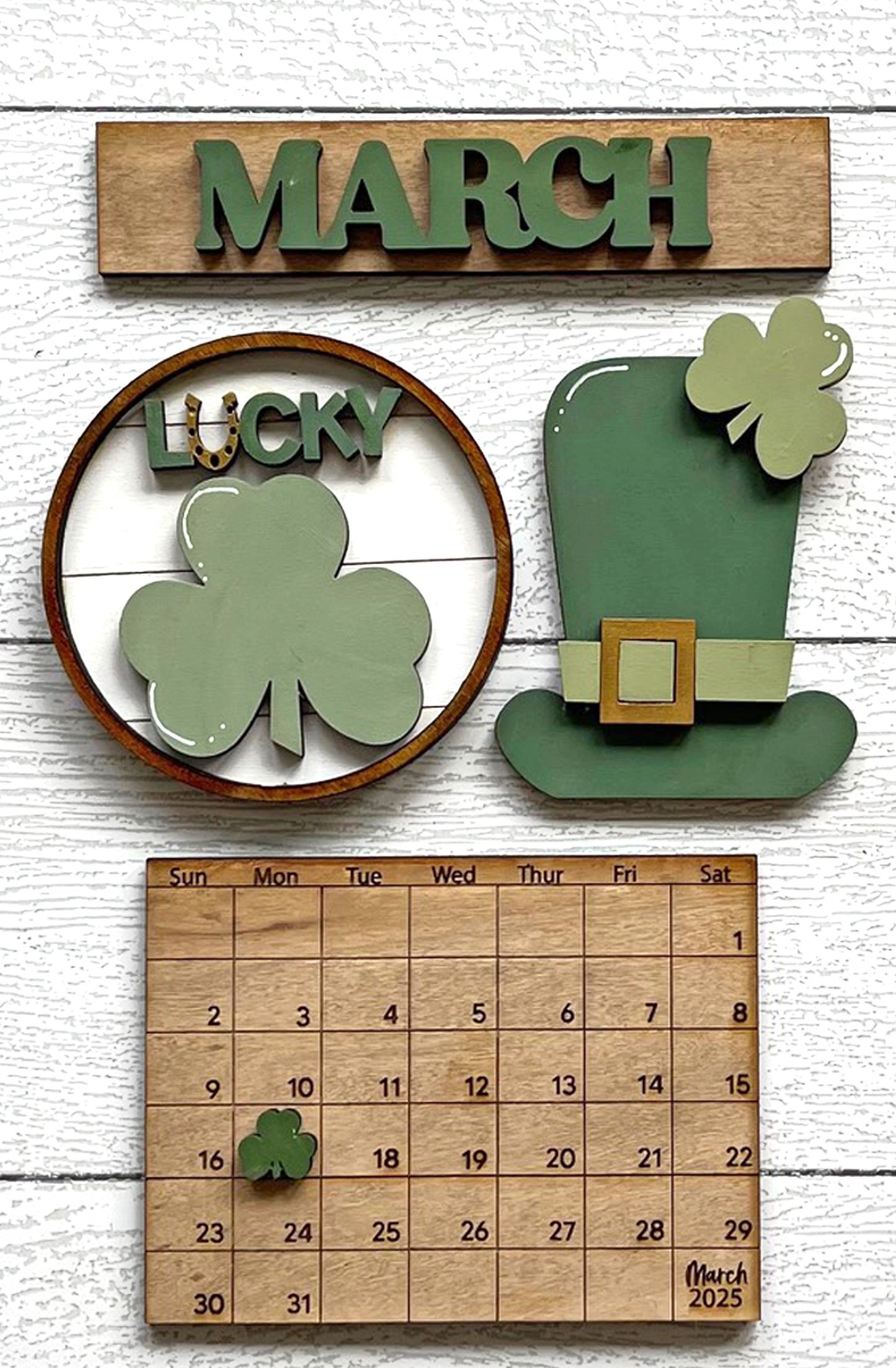 Calendar Kit with all 12 Months Kit - Unpainted Wood Cutouts